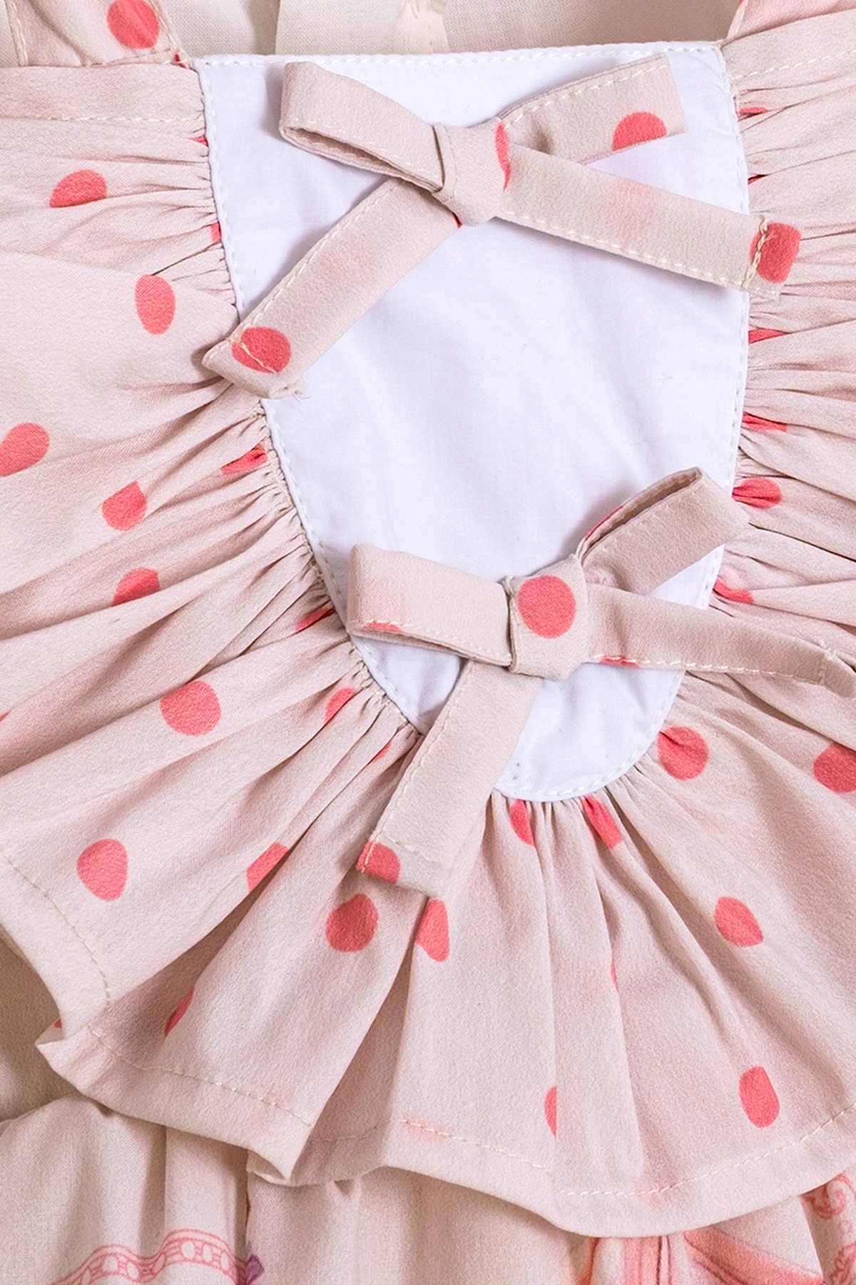 2-5 Yaş Angel Prime Kız Çocuk Elbise-Pudra