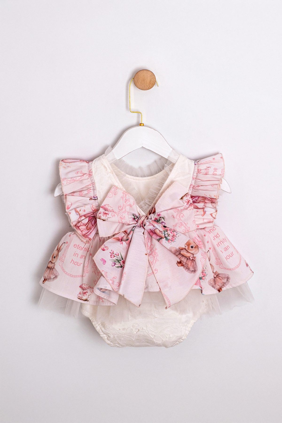 6-18 Aylık Nicolase Kız Bebek Tulum-Pembe