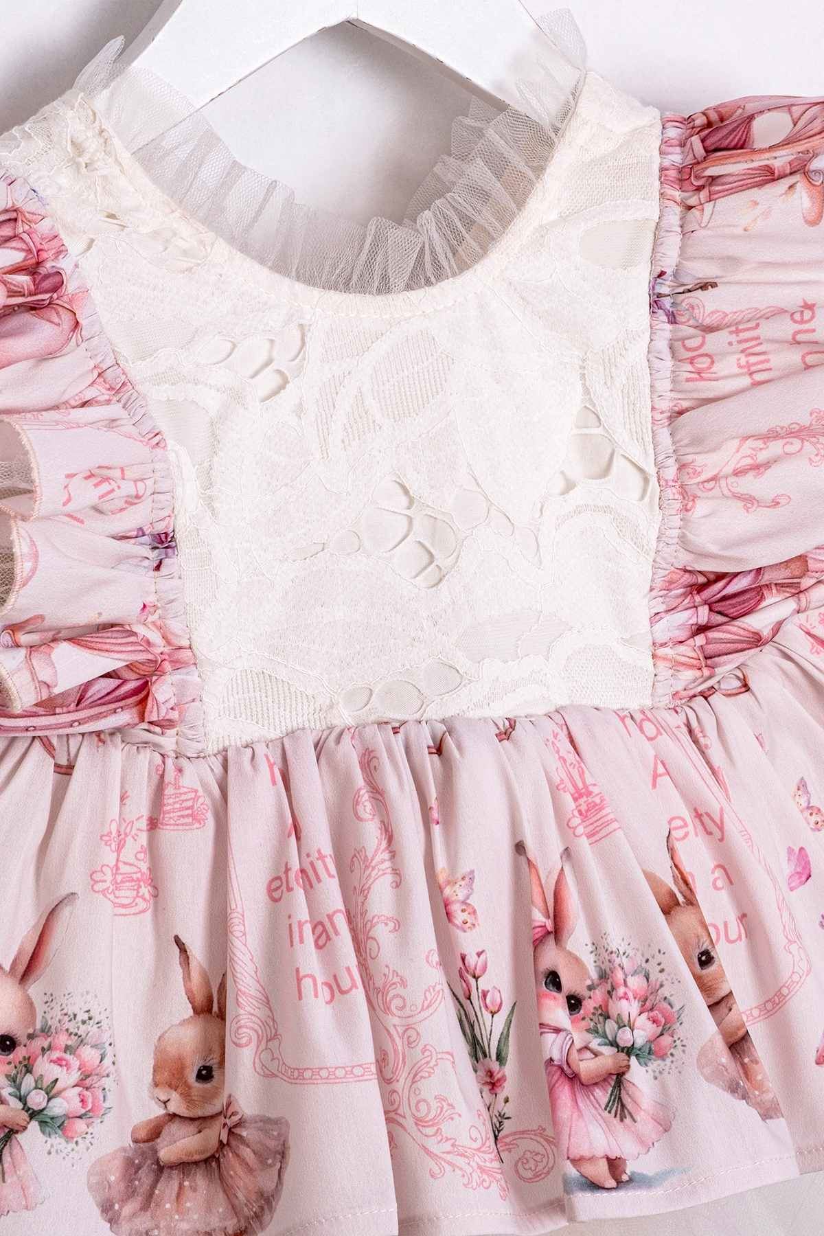 6-18 Aylık Nicolase Kız Bebek Tulum-Pembe