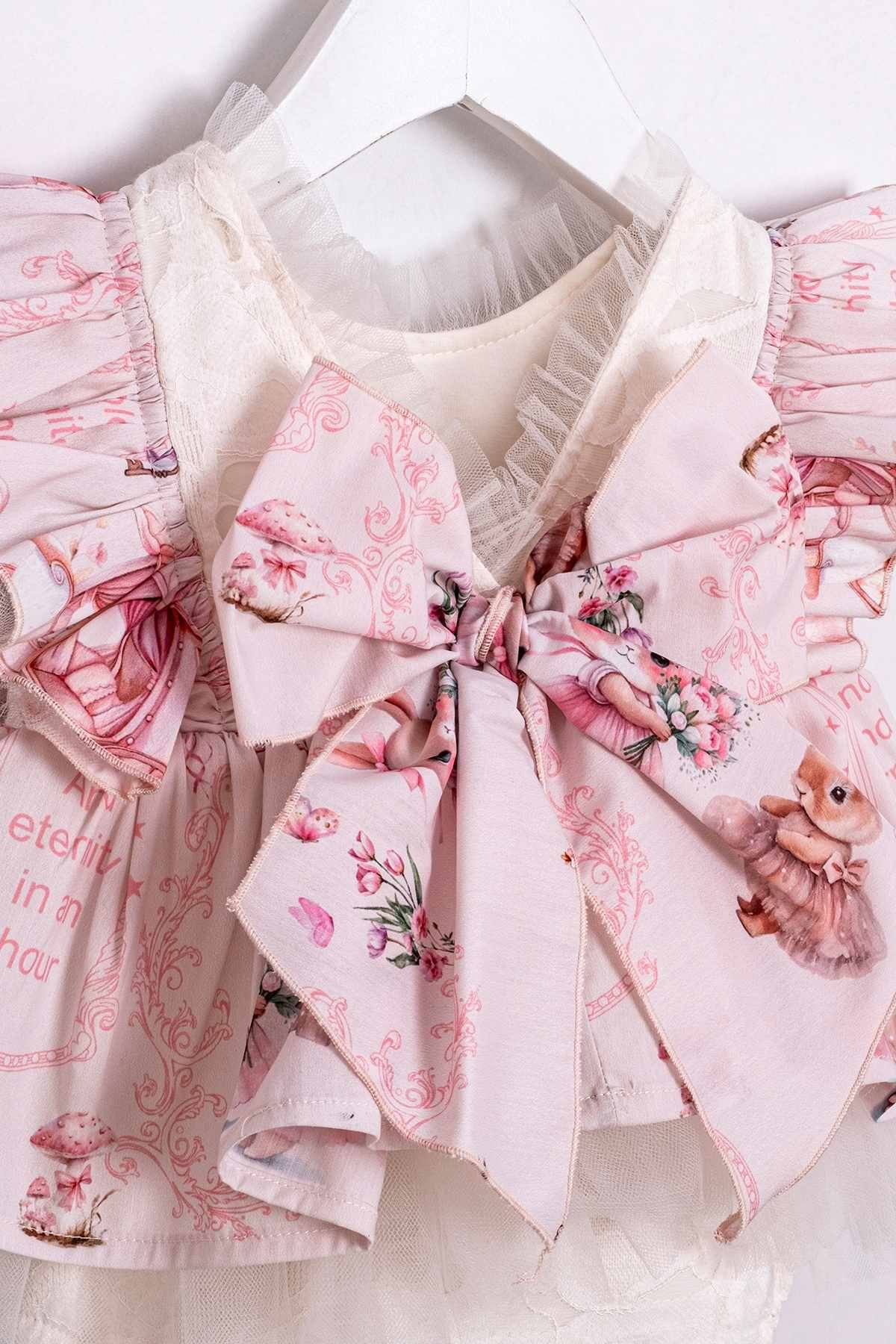 6-18 Aylık Nicolase Kız Bebek Tulum-Pembe