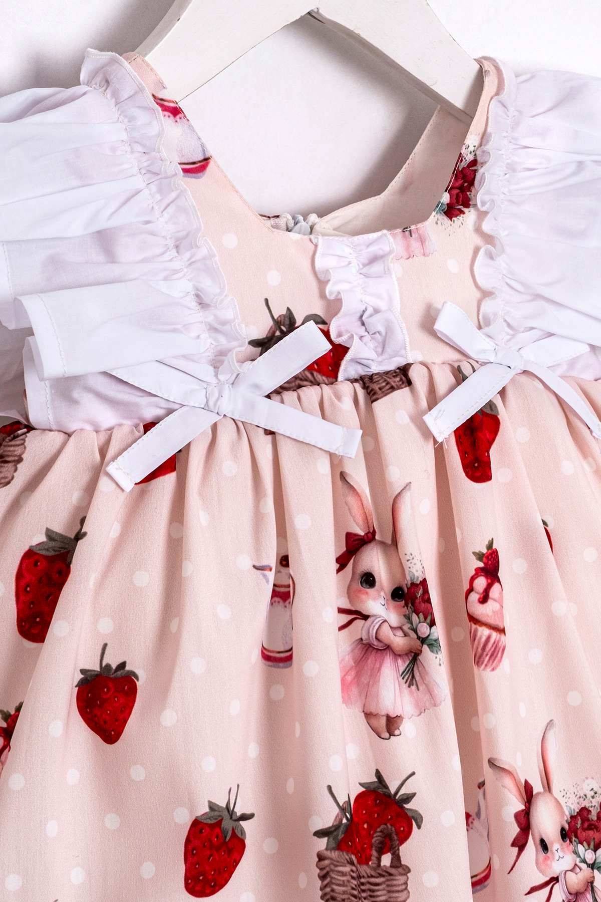 9-24 Aylık Veralla Kız Bebek Elbise-Pembe