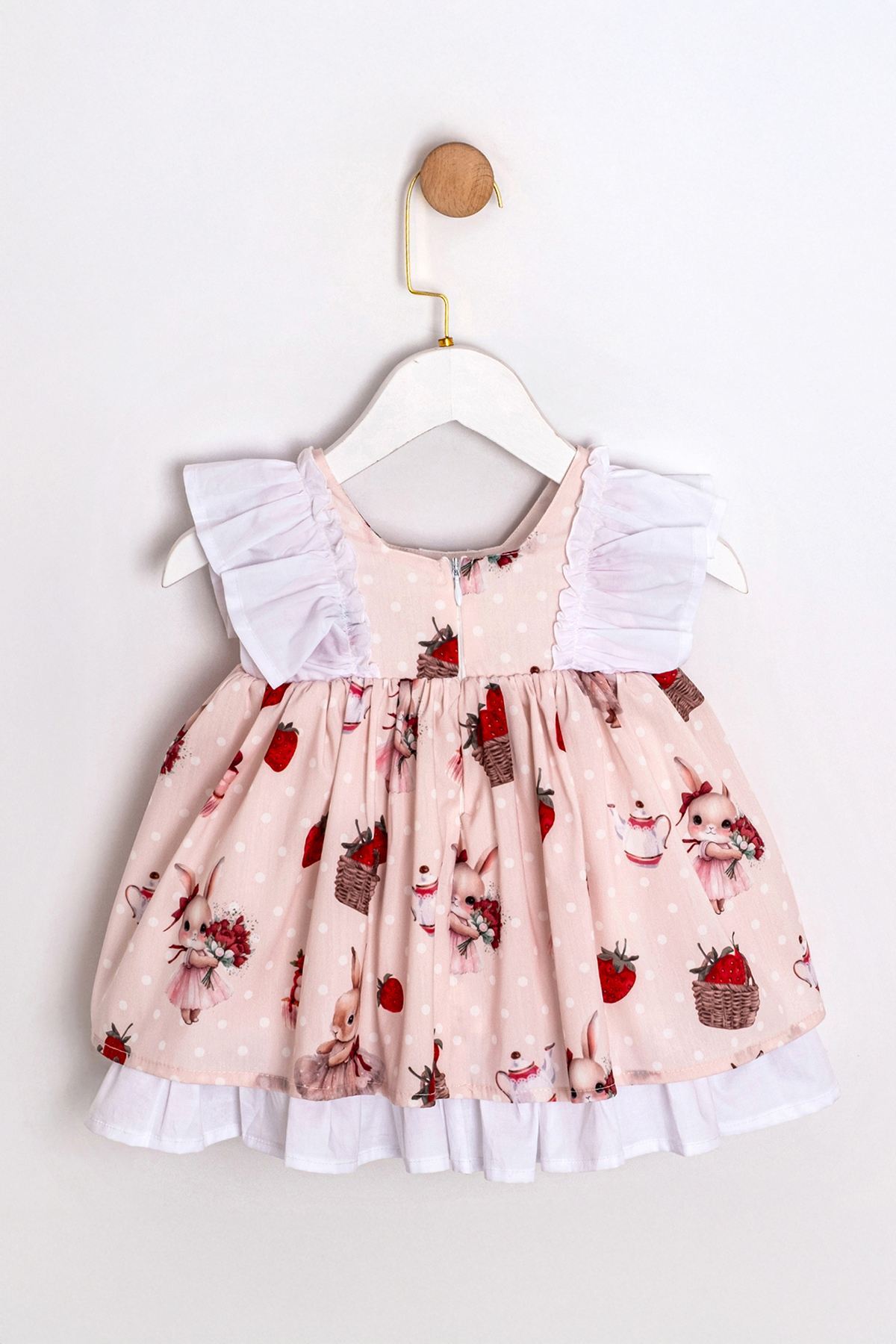 9-24 Aylık Veralla Kız Bebek Elbise-Pembe