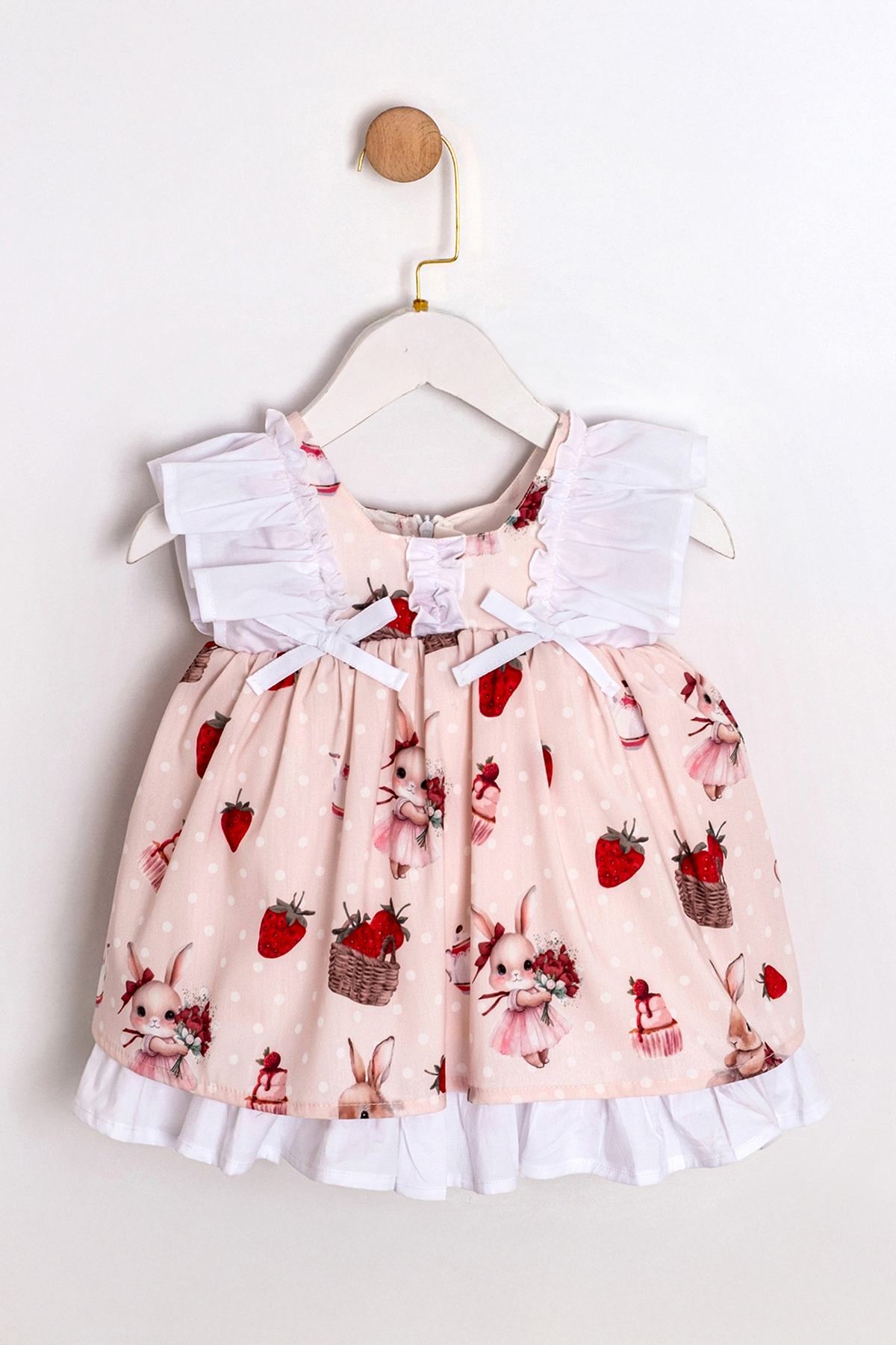 9-24 Aylık Veralla Kız Bebek Elbise-Pembe