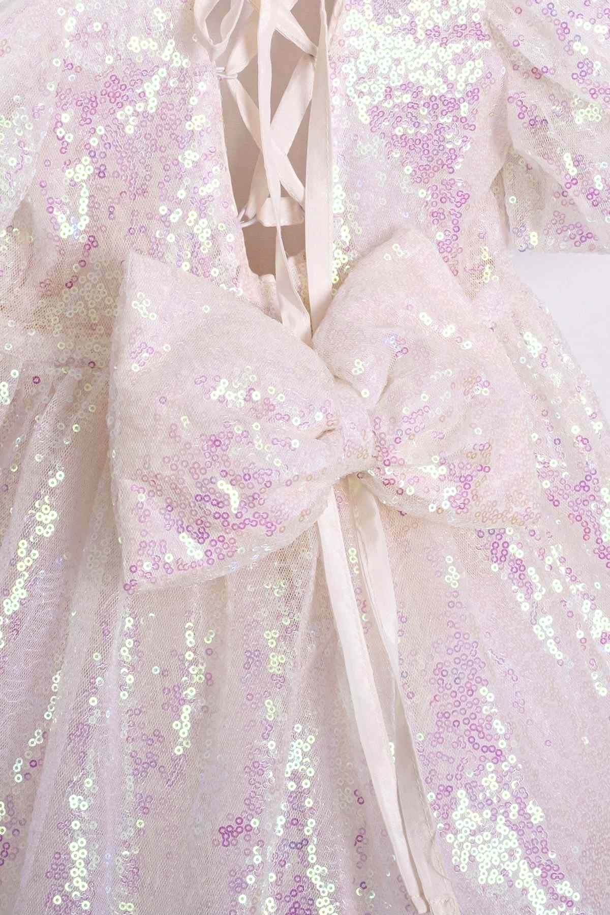 2-5 Yaş Cuddless Set Kız Çocuk Elbise-Ekru