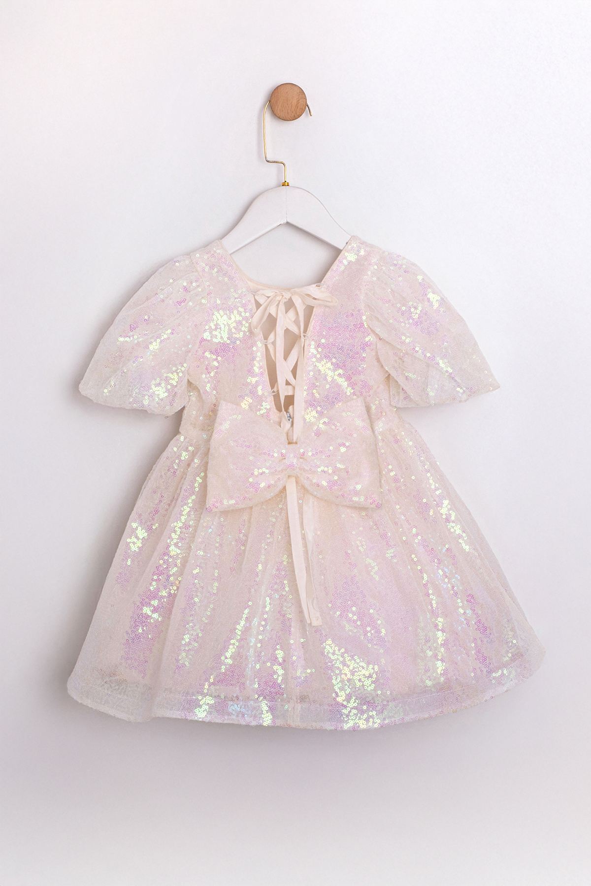 2-5 Yaş Cuddless Set Kız Çocuk Elbise-Ekru