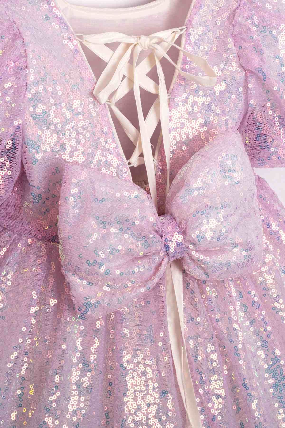 2-5 Yaş Cuddless Set Kız Çocuk Elbise-Lila