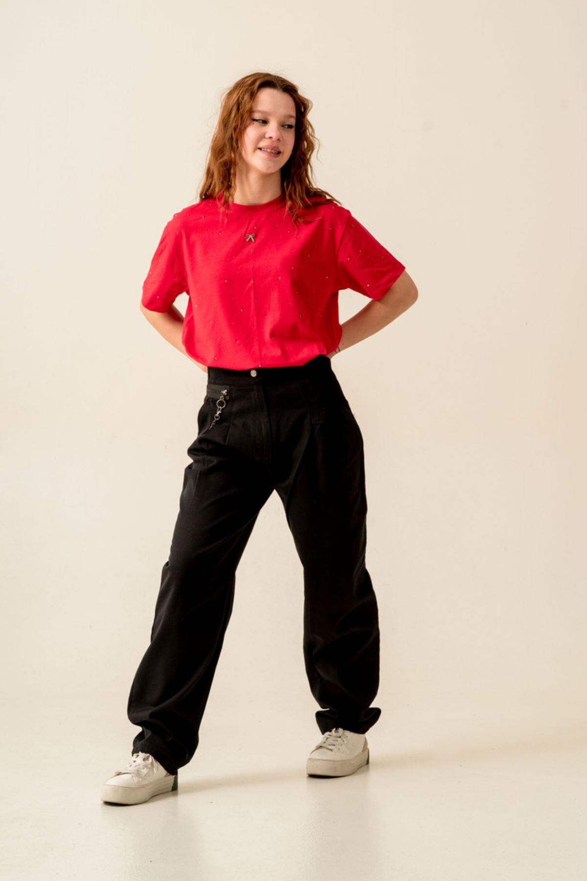 9-15 Yaş The Best Magic Premium Kız Çocuk T-Shırt -Kırmızı