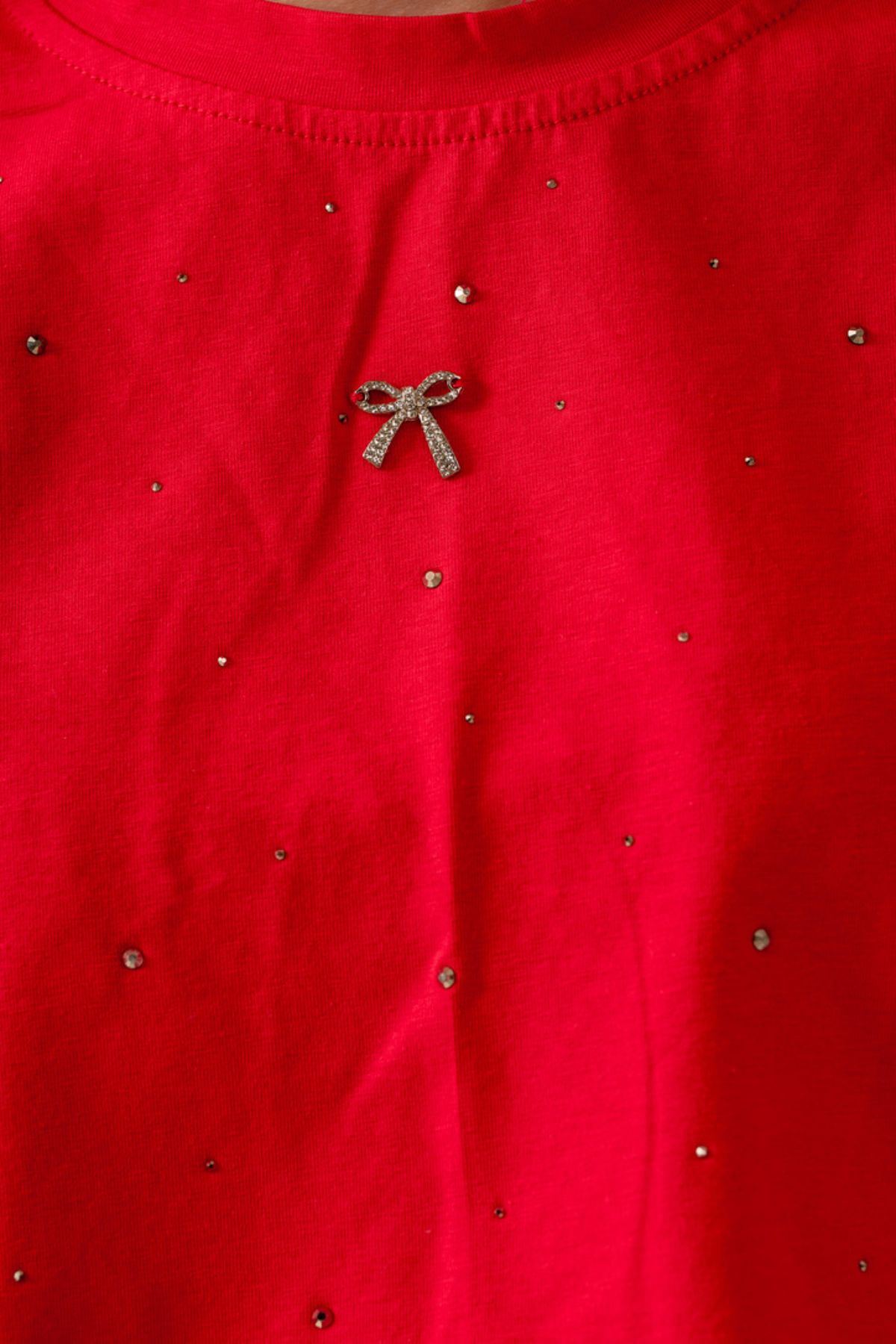 9-15 Yaş The Best Magic Premium Kız Çocuk T-Shırt -Kırmızı