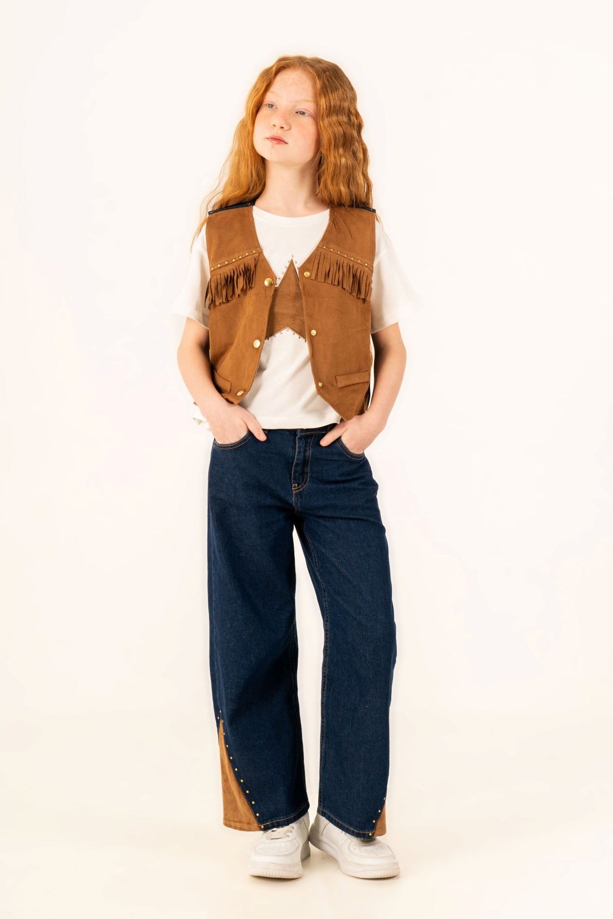 9-14 Yaş Cowelo Mussness Kız Çocuk 3'Lü Takım-Mocca