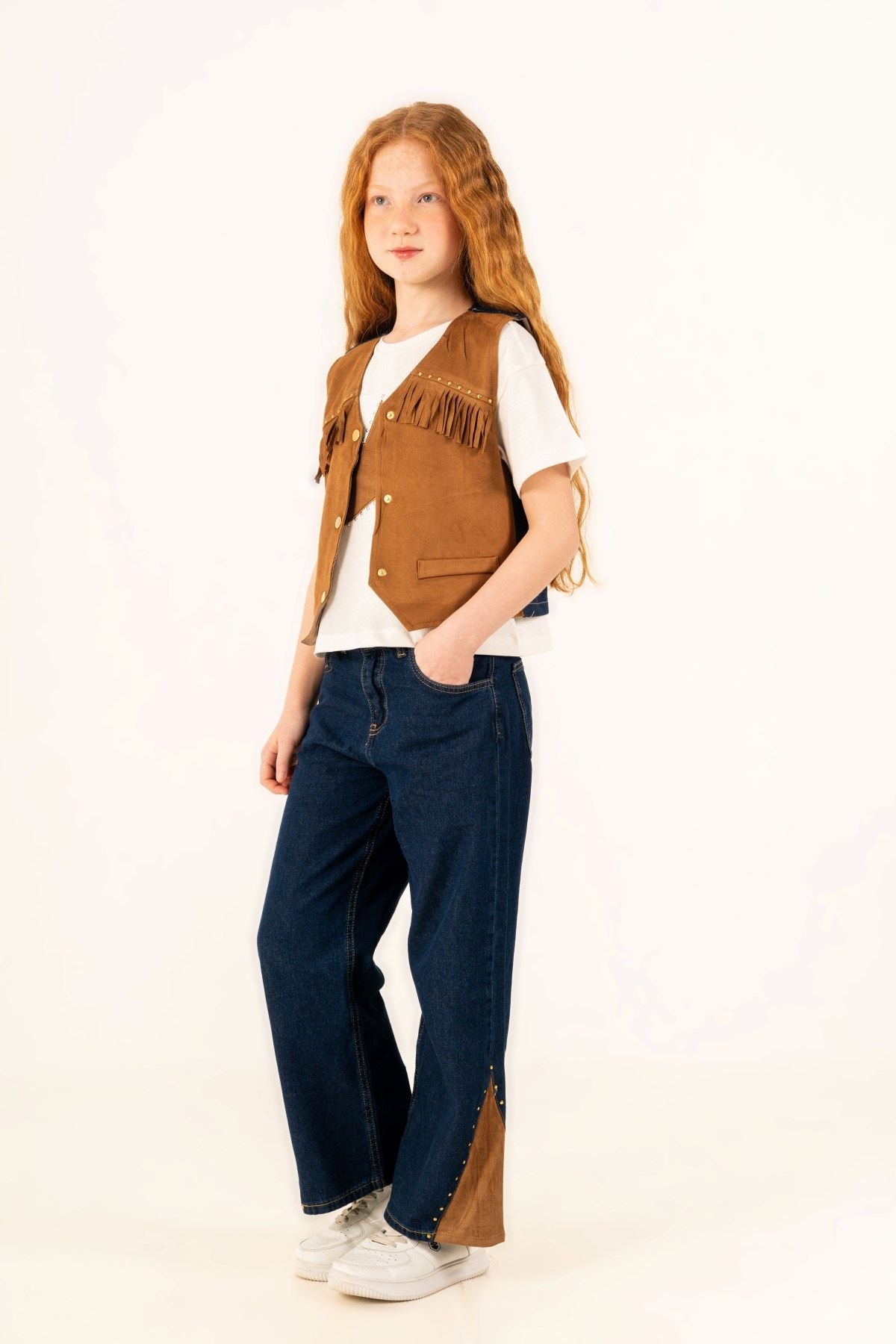 9-14 Yaş Cowelo Mussness Kız Çocuk 3'Lü Takım-Mocca