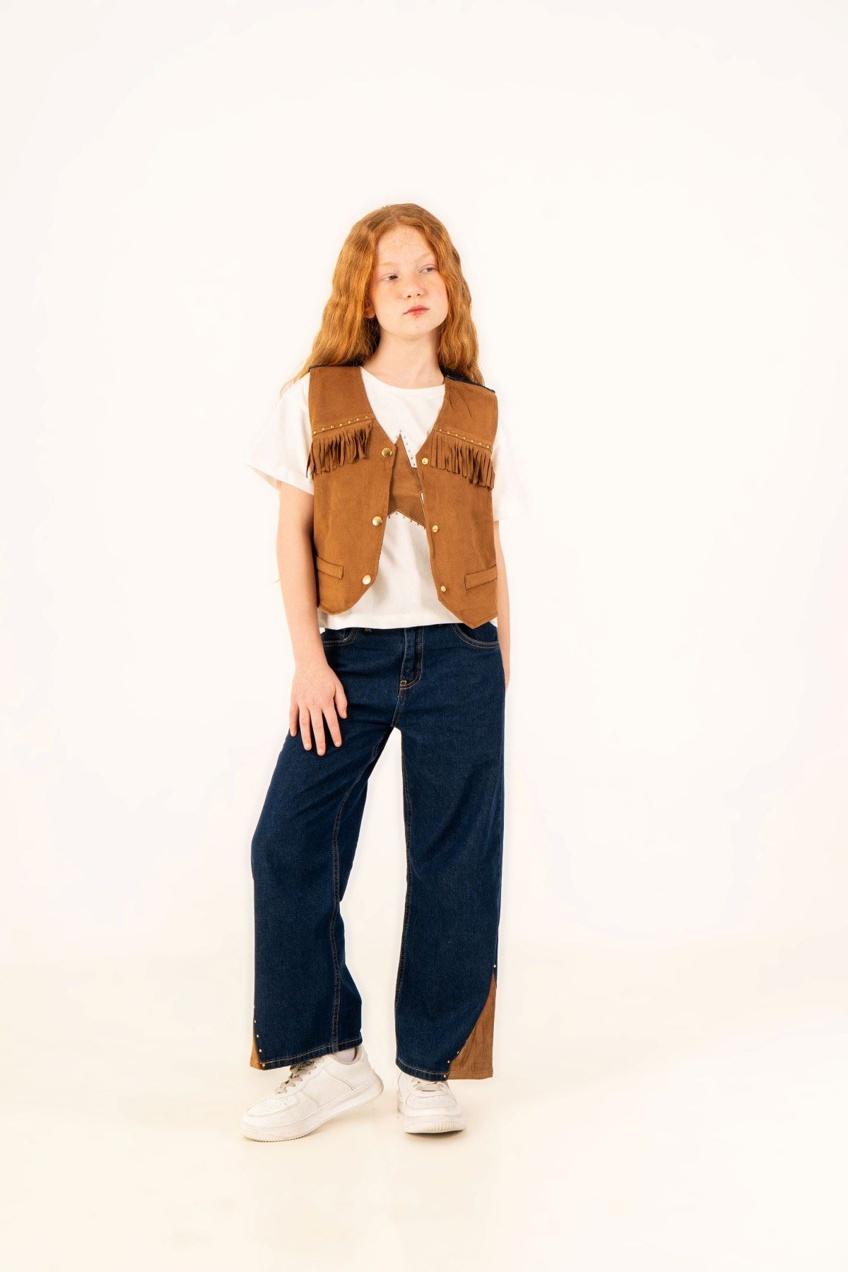 9-14 Yaş Cowelo Mussness Kız Çocuk 3'Lü Takım-Mocca