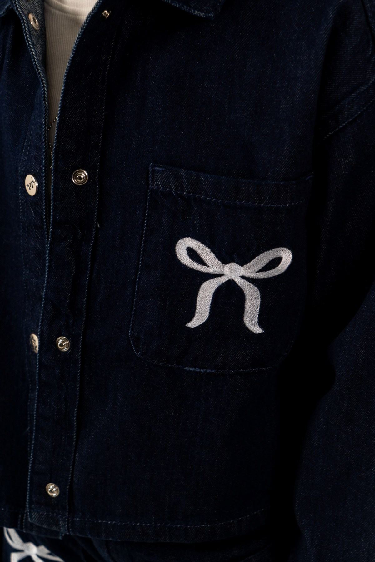 4-14 Yaş Bloom Ribbon Kız Çocuk Takım-İndigo