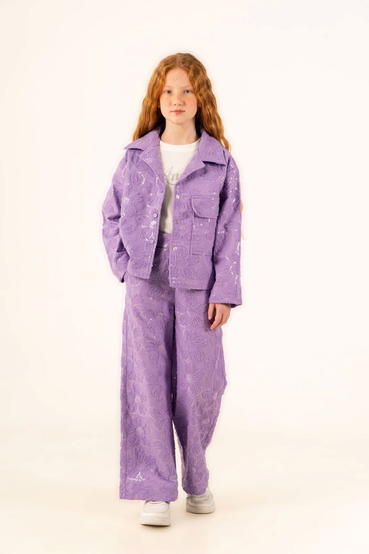 5-14 Yaş Premium Dolce Kız Çocuk 3'Lü Takım-Mor