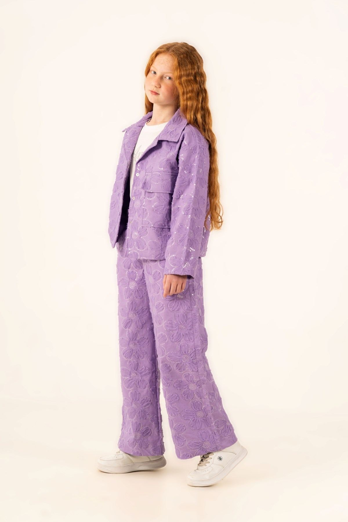 5-14 Yaş Premium Dolce Kız Çocuk 3'Lü Takım-Mor