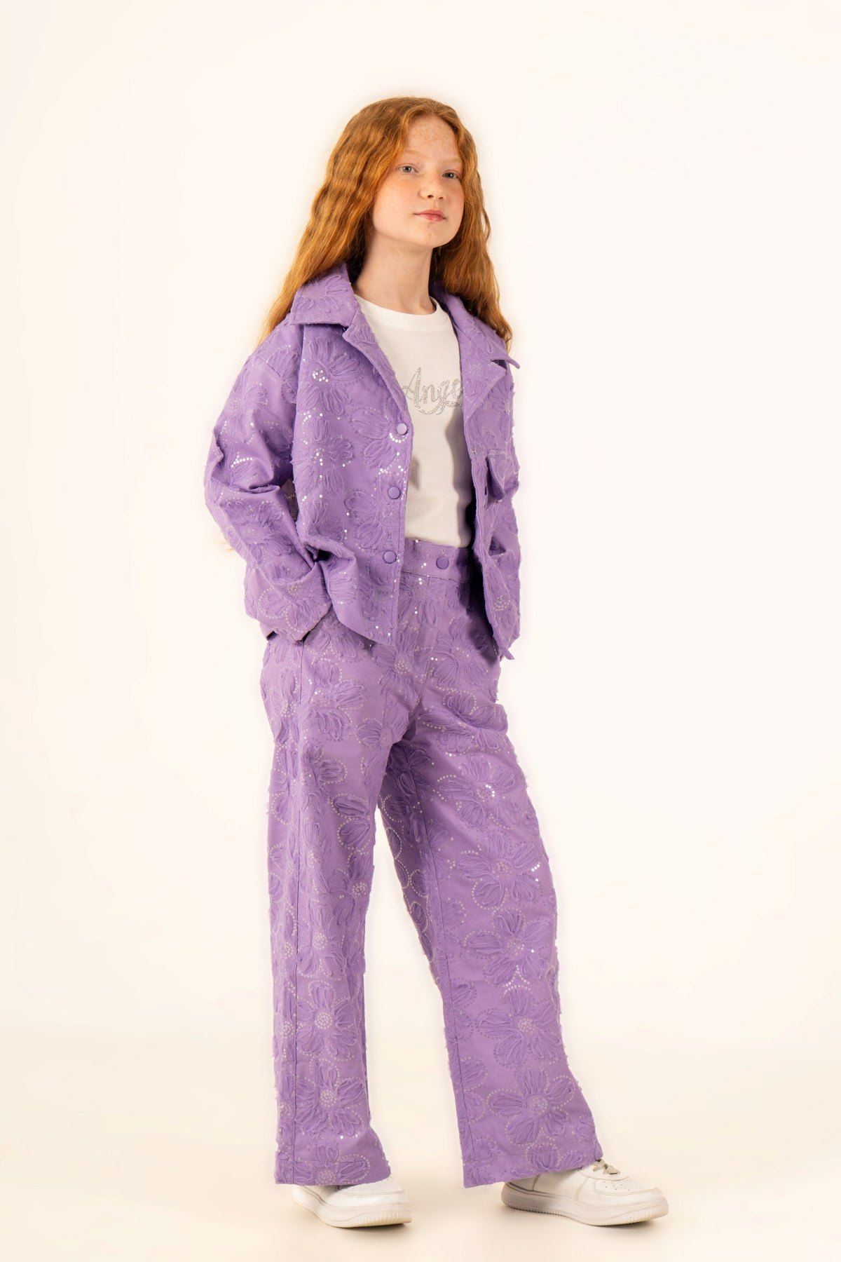 5-14 Yaş Premium Dolce Kız Çocuk 3'Lü Takım-Mor