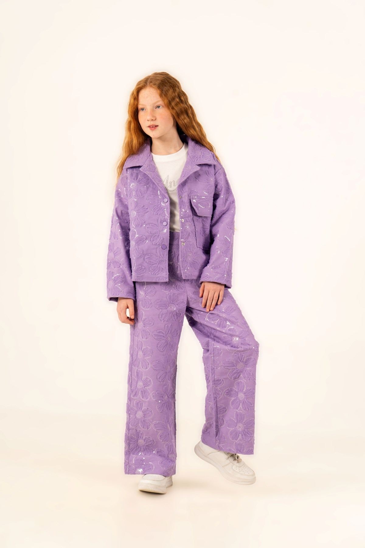 5-14 Yaş Premium Dolce Kız Çocuk 3'Lü Takım-Mor