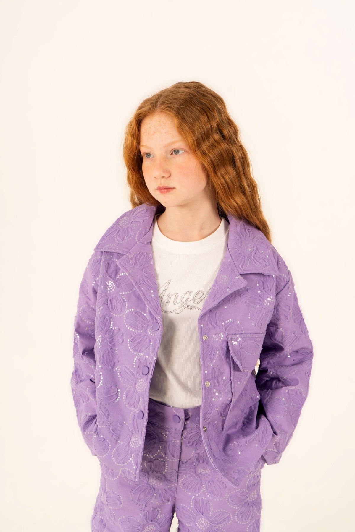 5-14 Yaş Premium Dolce Kız Çocuk 3'Lü Takım-Mor