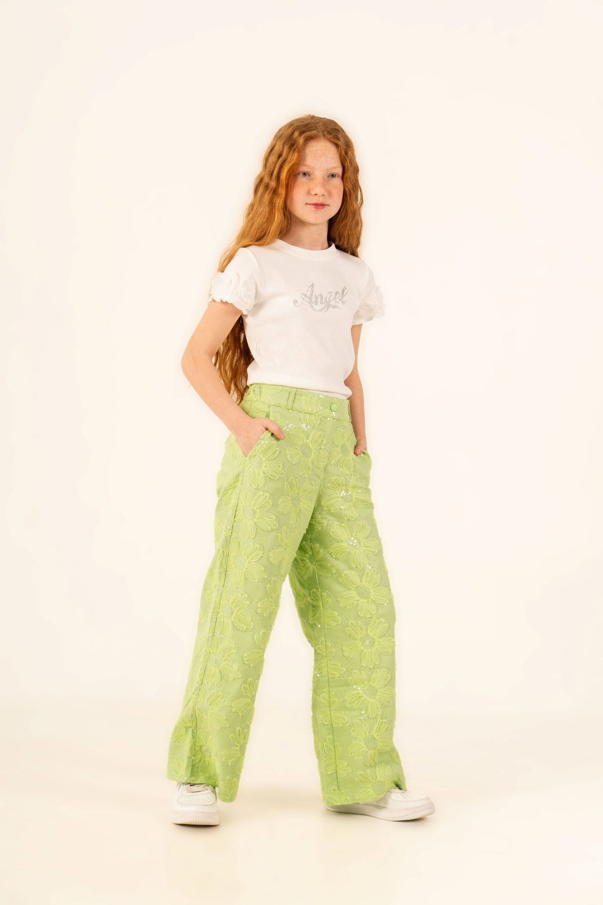 5-14 Yaş Premium Dolce Kız Çocuk 3'Lü Takım-Fıstık yeşili