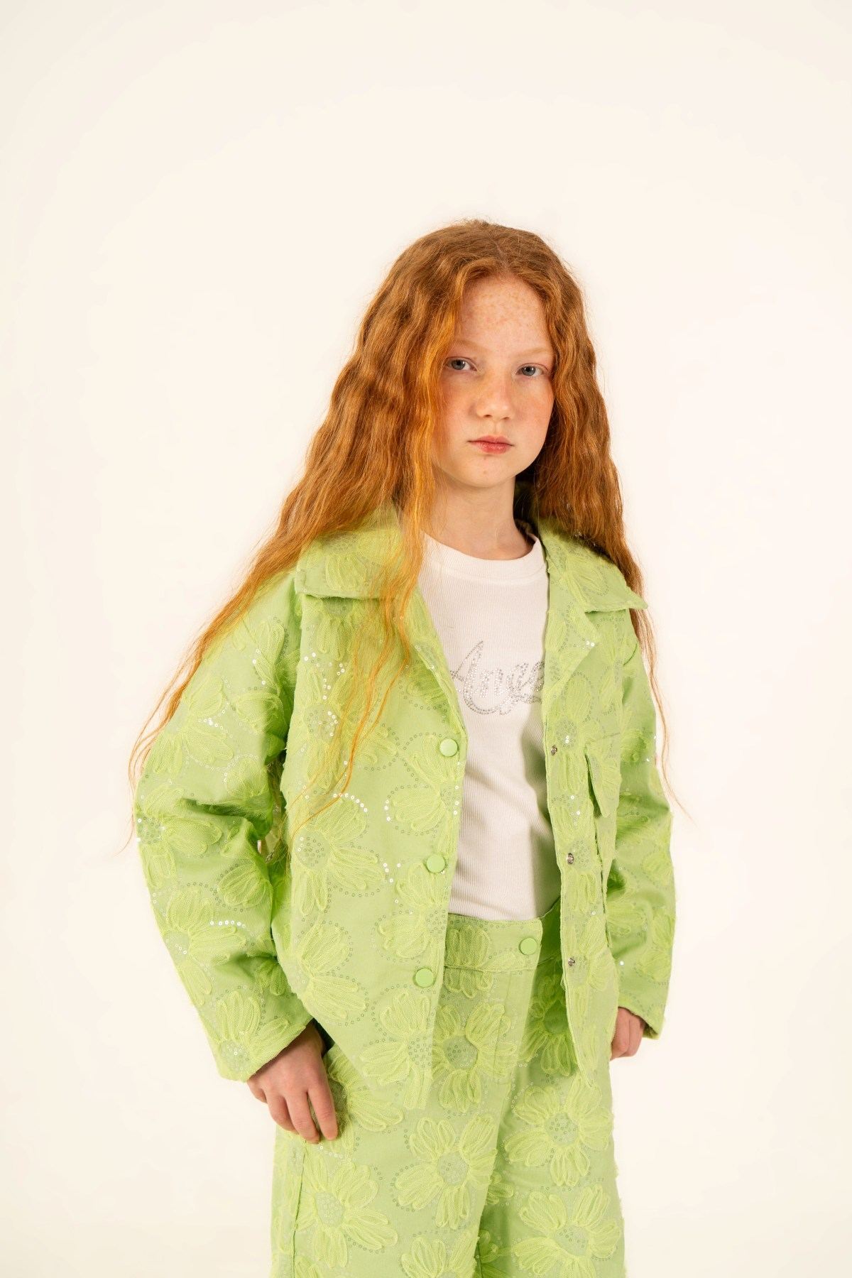 5-14 Yaş Premium Dolce Kız Çocuk 3'Lü Takım-Fıstık yeşili