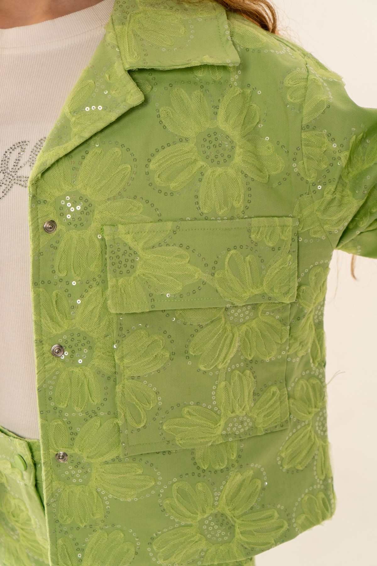 5-14 Yaş Premium Dolce Kız Çocuk 3'Lü Takım-Fıstık yeşili