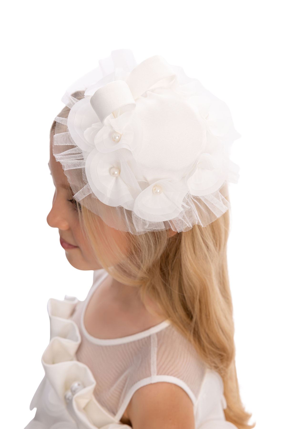 3-7 Yaş Guetase Drees Kız Çocuk Elbise-Ekru