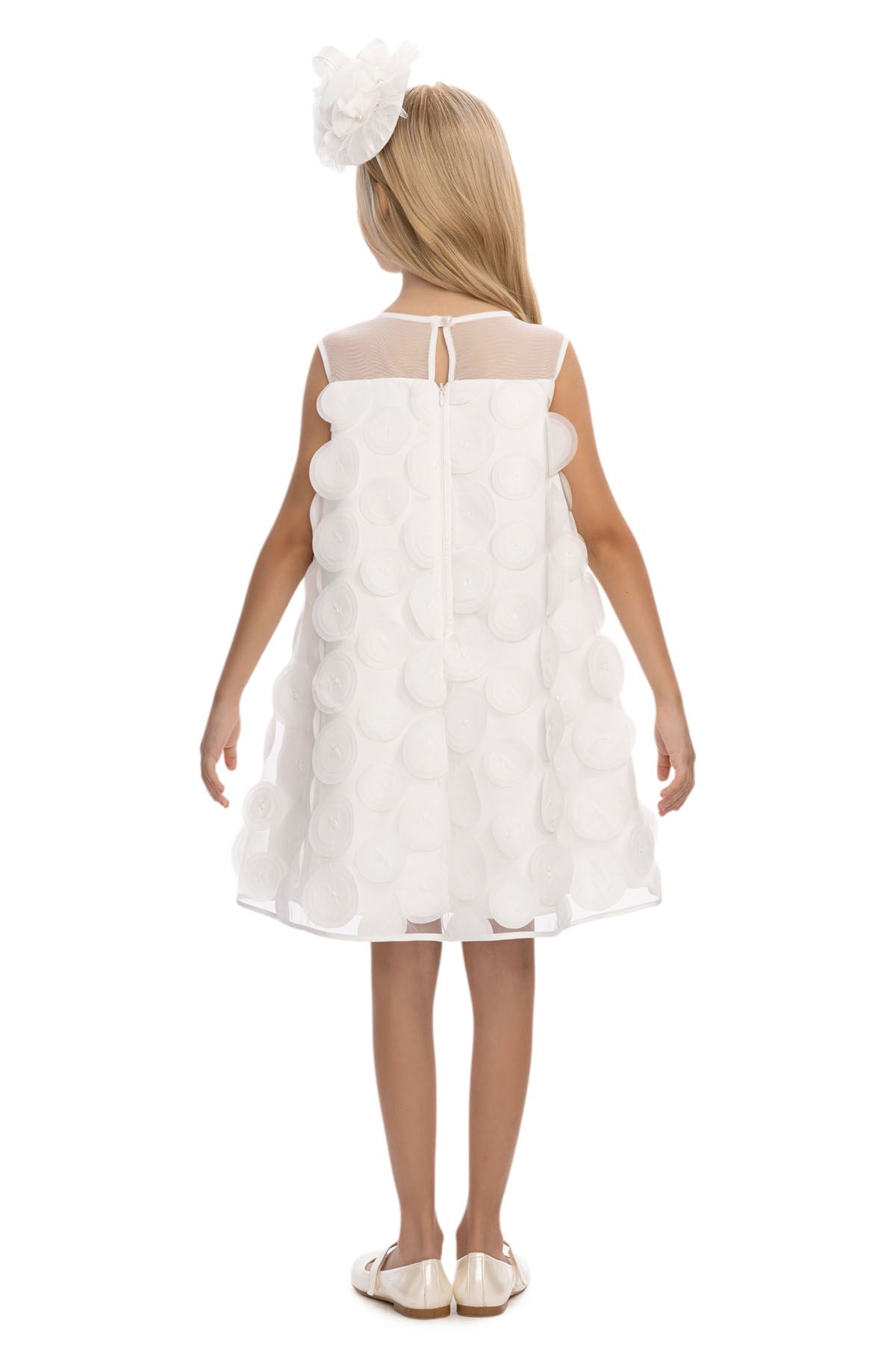 3-7 Yaş Guetase Drees Kız Çocuk Elbise-Ekru