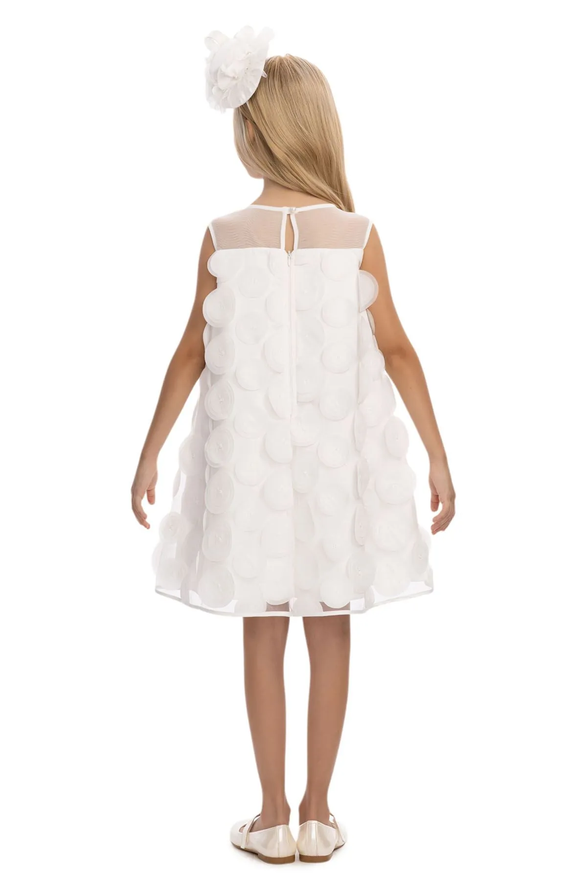 3-7 Yaş Guetase Drees Kız Çocuk Elbise-Ekru