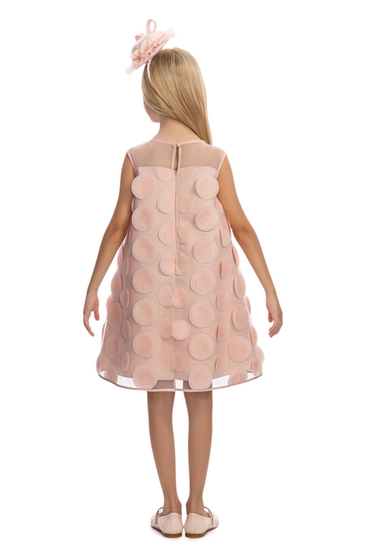 3-7 Yaş Guetase Drees Kız Çocuk Elbise-Pudra