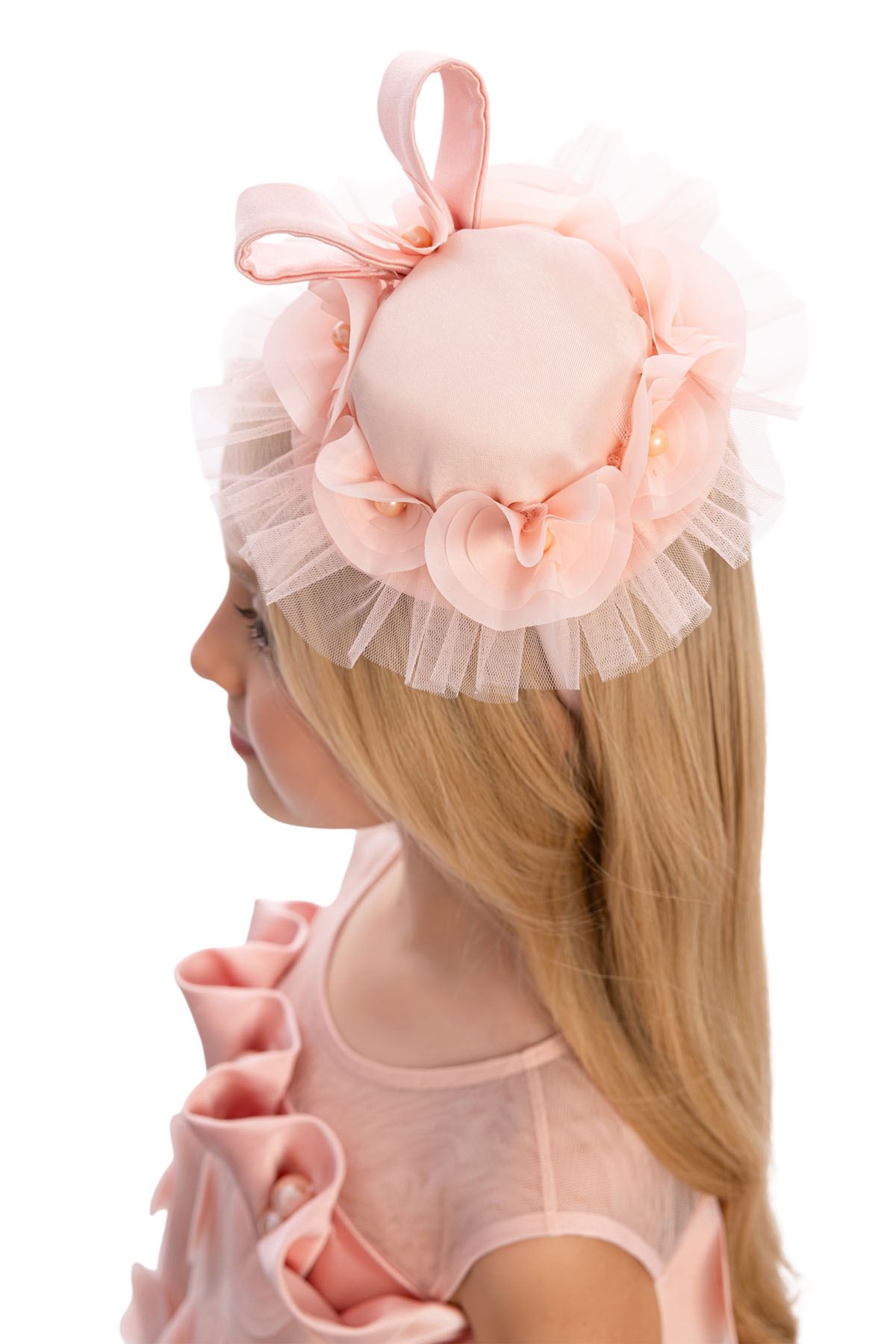 3-7 Yaş Guetase Drees Kız Çocuk Elbise-Pudra