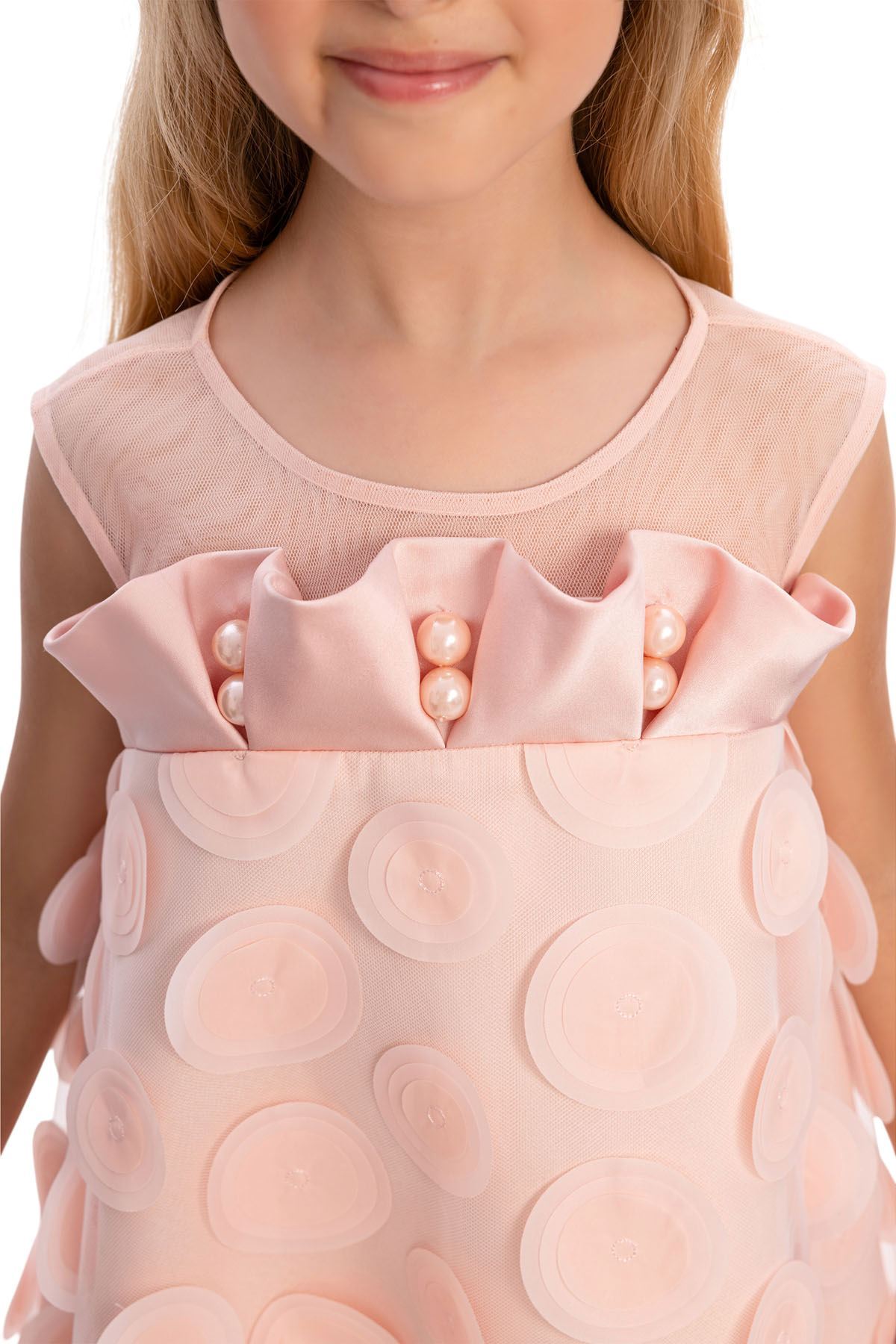 3-7 Yaş Guetase Drees Kız Çocuk Elbise-Pudra