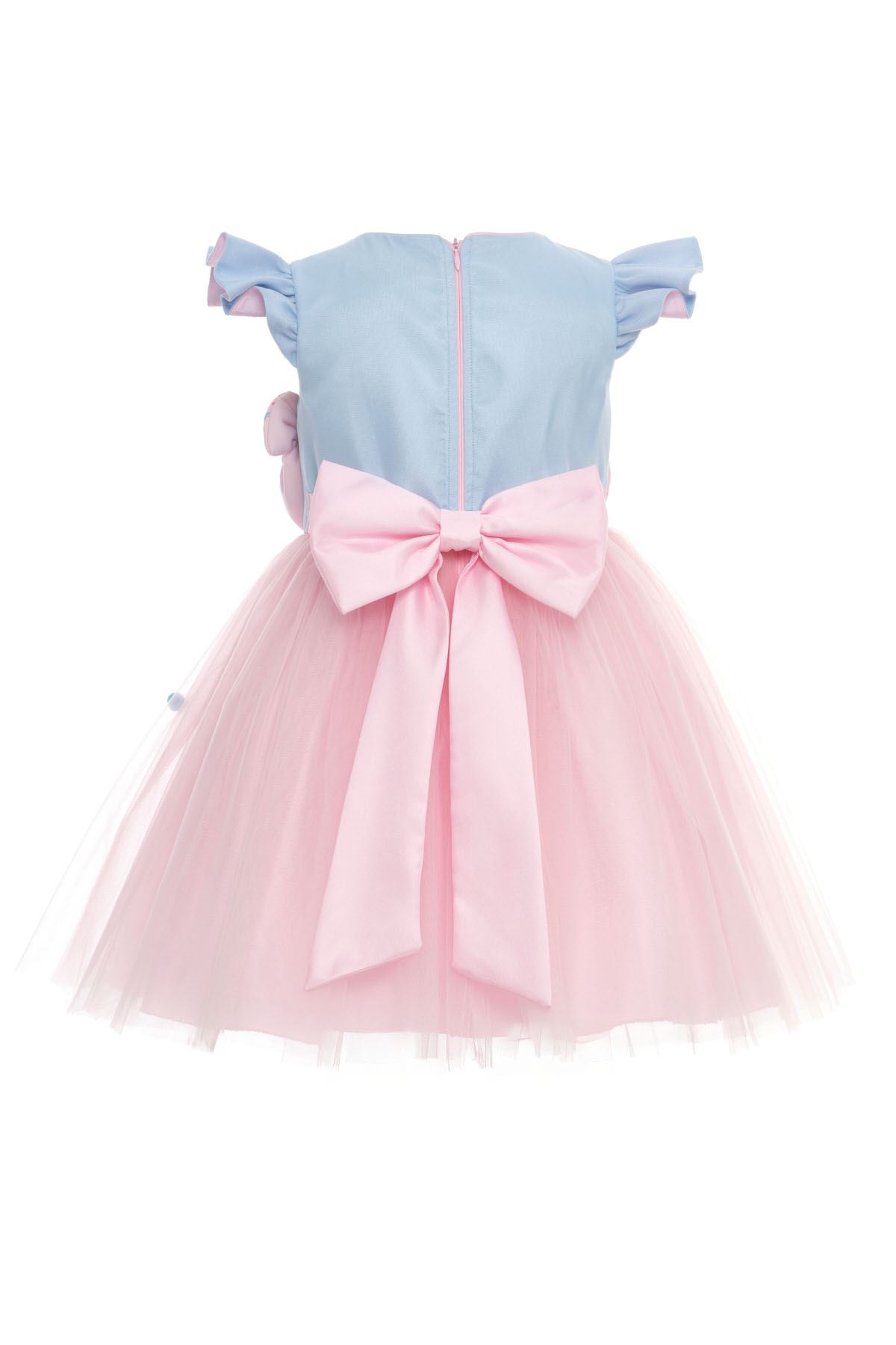 3-7 Yaş Pink Sugar Cream Kız Çocuk Elbise-Pembe