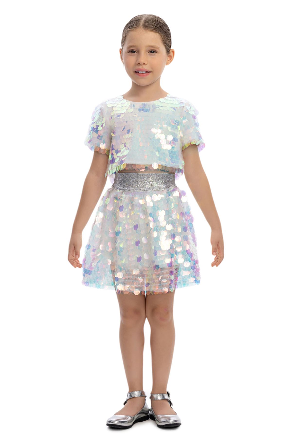 3-7 Yaş Bhirtday Happy Kız Çocuk Takım-Ekru