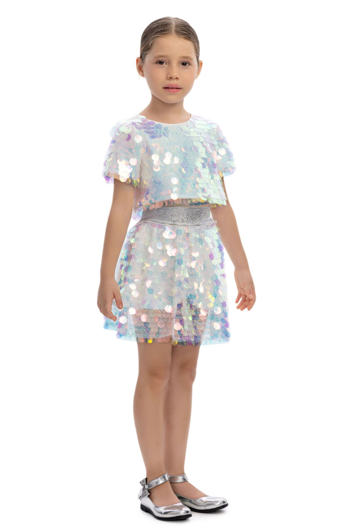 3-7 Yaş Bhirtday Happy Kız Çocuk Takım-Ekru