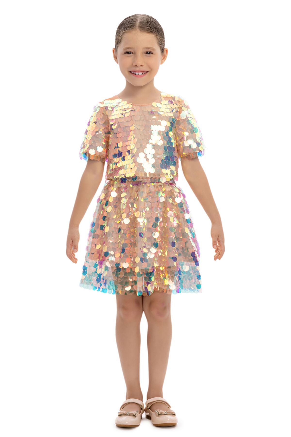 3-7 Yaş Bhirtday Happy Kız Çocuk Takım-Pembe