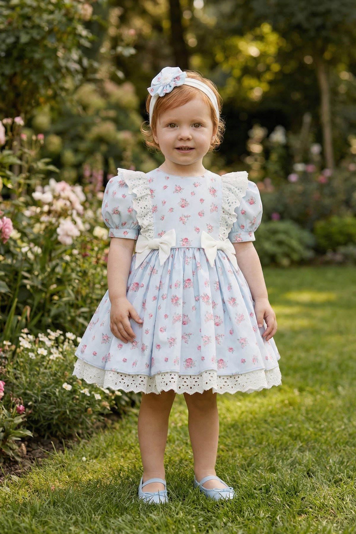 6-24 Aylık Garden Love Kız Bebek Elbise-Bebe Mavisi