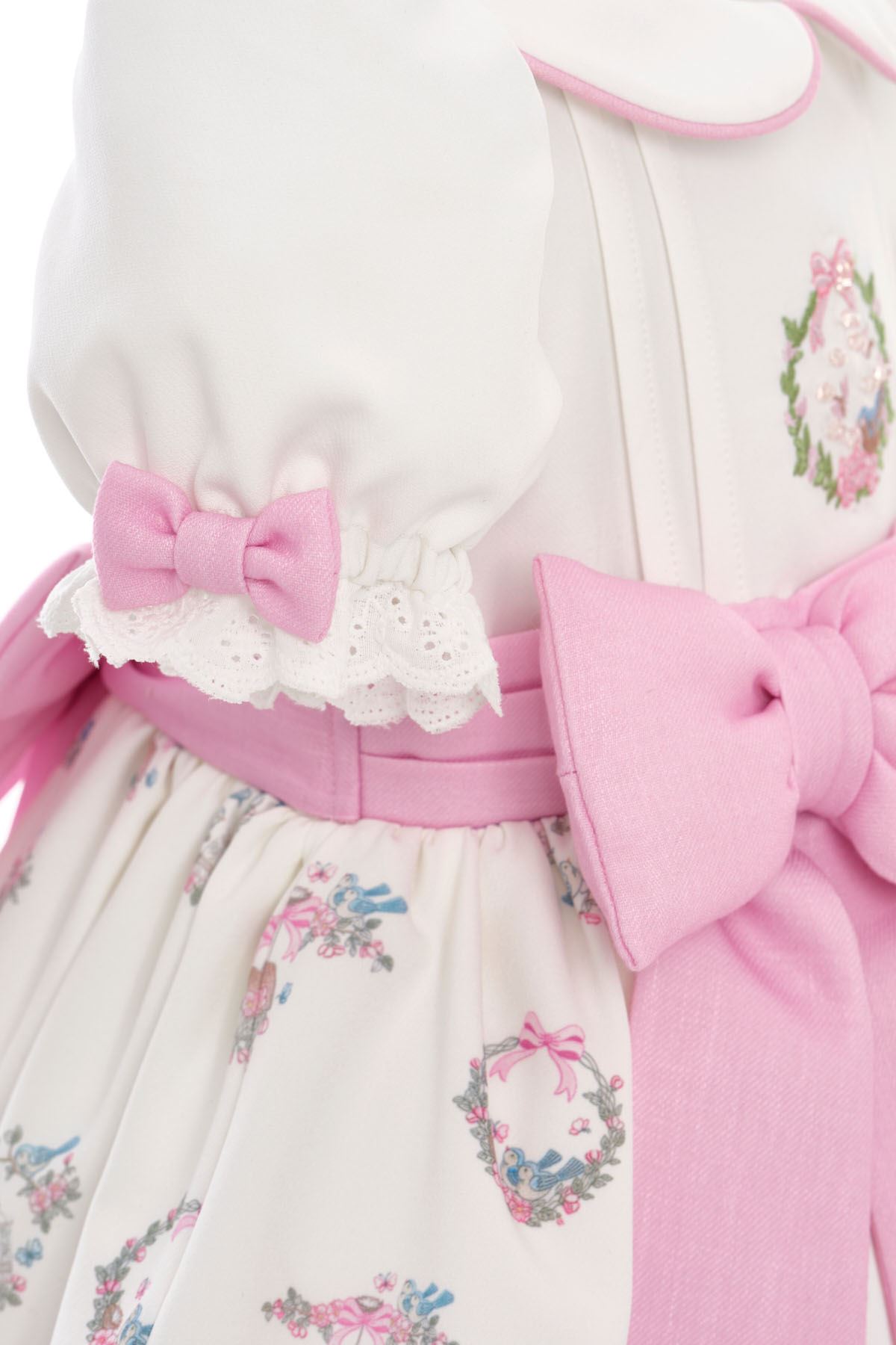 6-24 Aylık Madam London Kız Bebek Elbise-Ekru