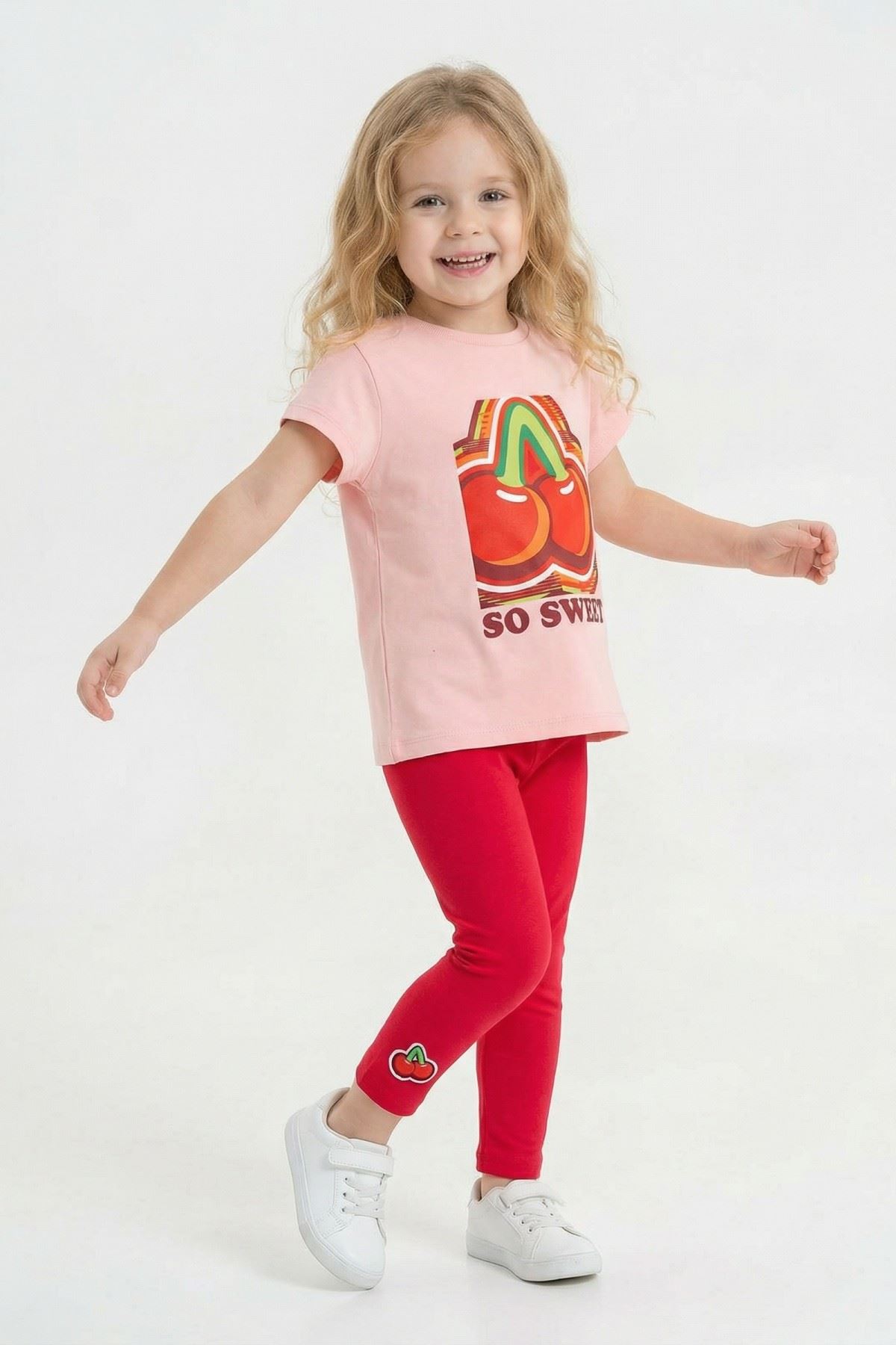 2-8 Yaş Lisanslı Haribo Kız Çocuk Takım-Pudra