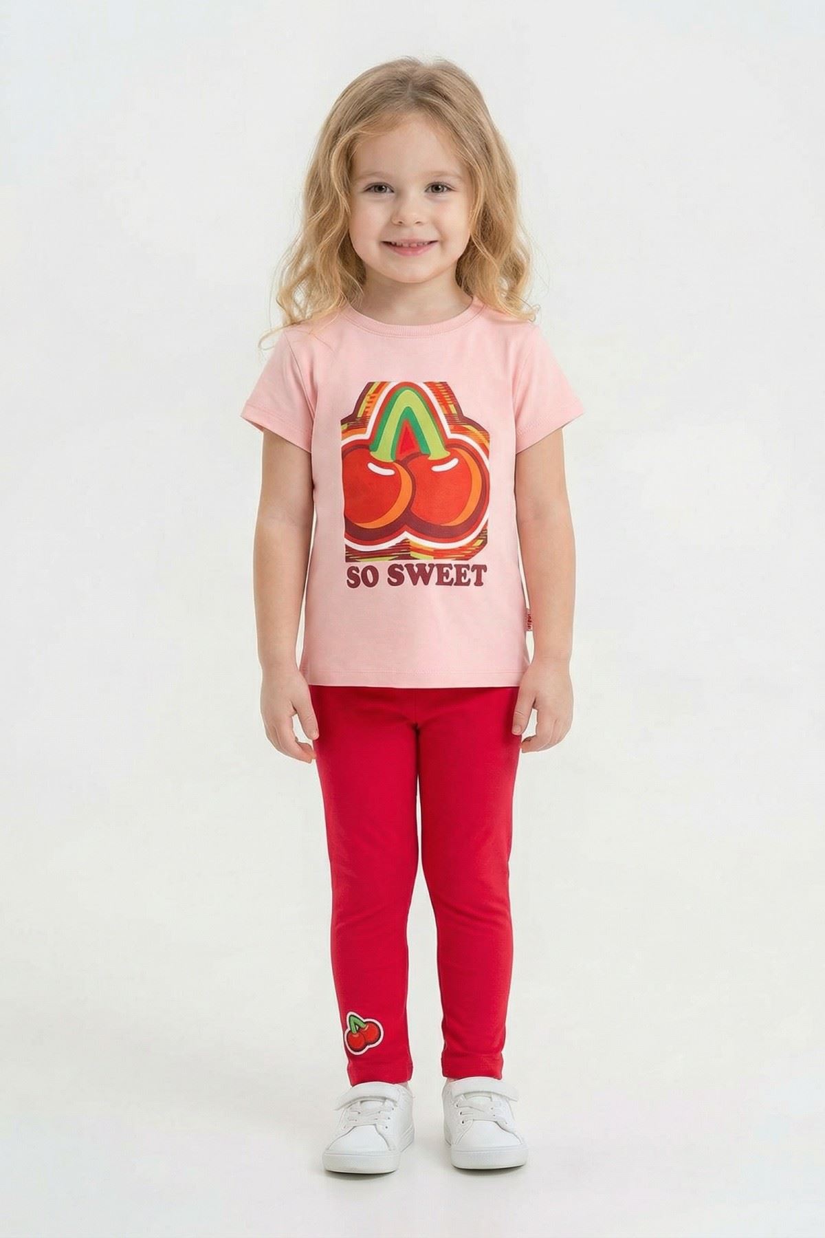 2-8 Yaş Lisanslı Haribo Kız Çocuk Takım-Pudra