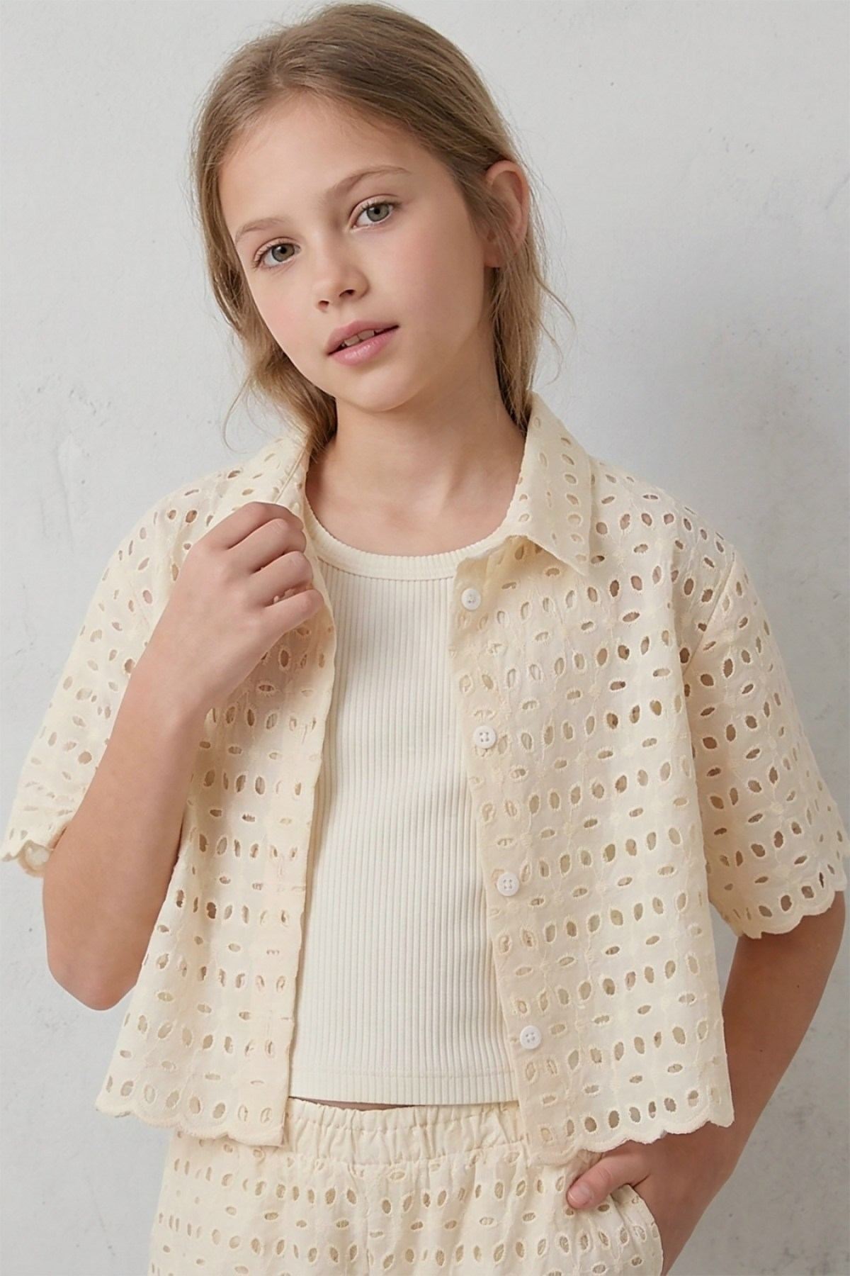 9-14 Yaş Lily Bell Kız Çocuk Takım-Bej