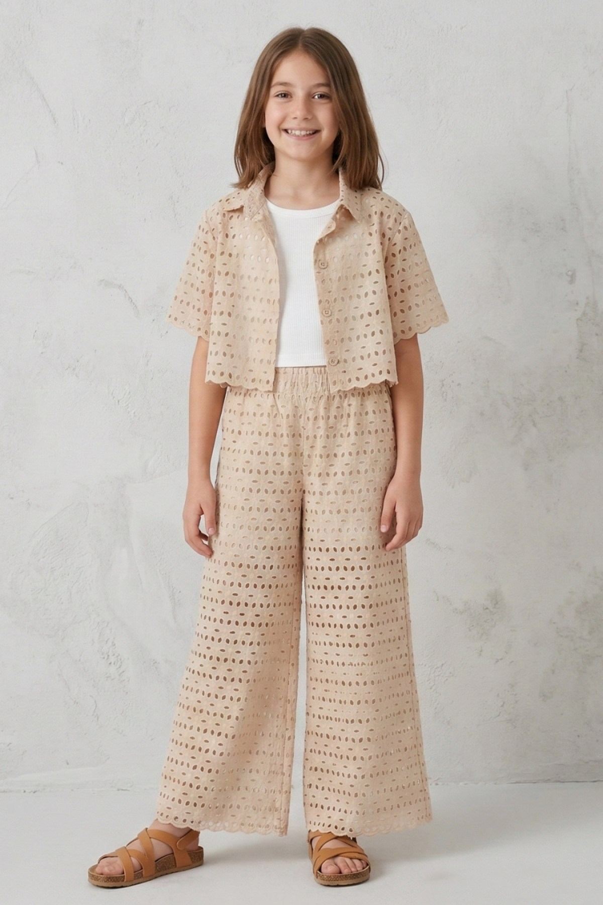 9-14 Yaş Lily Bell Kız Çocuk Takım-Latte