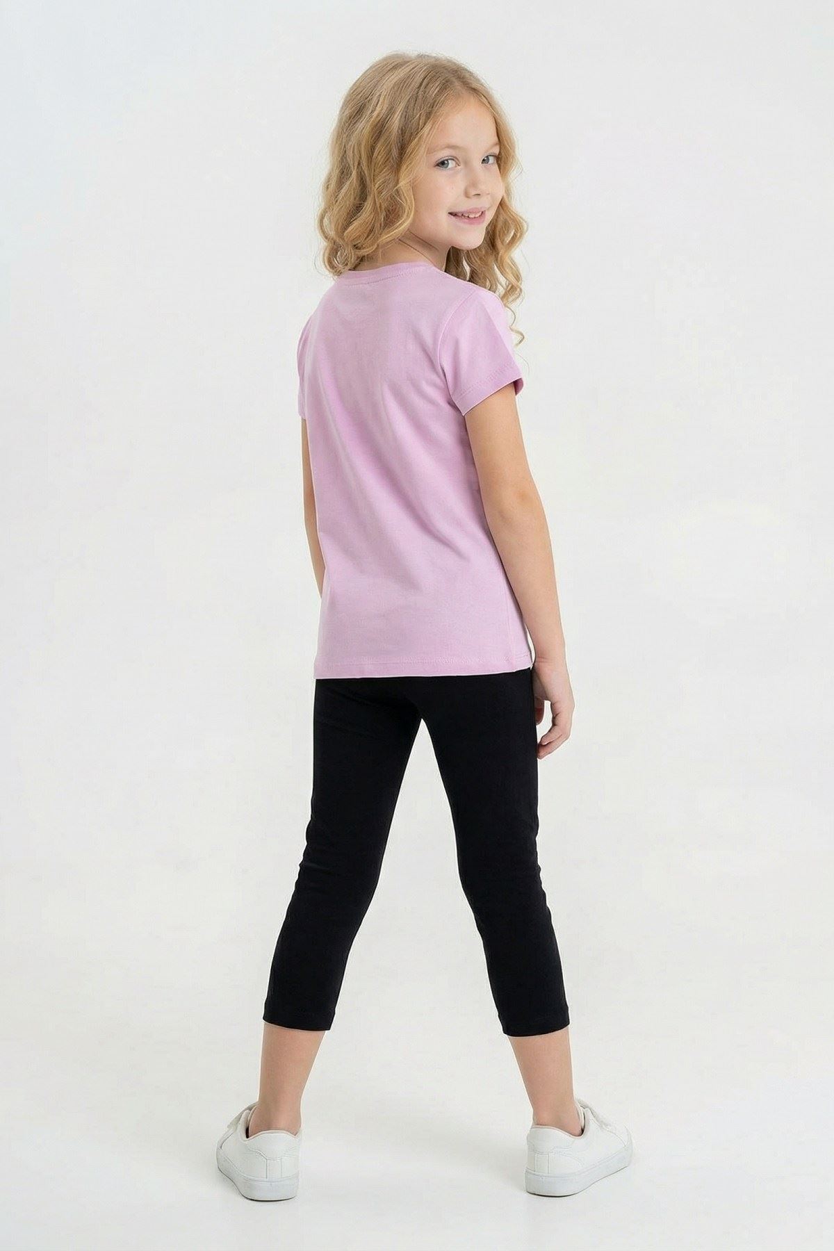 6-9 Yaş Summer Vibes Kız Çocuk Takım-Lila