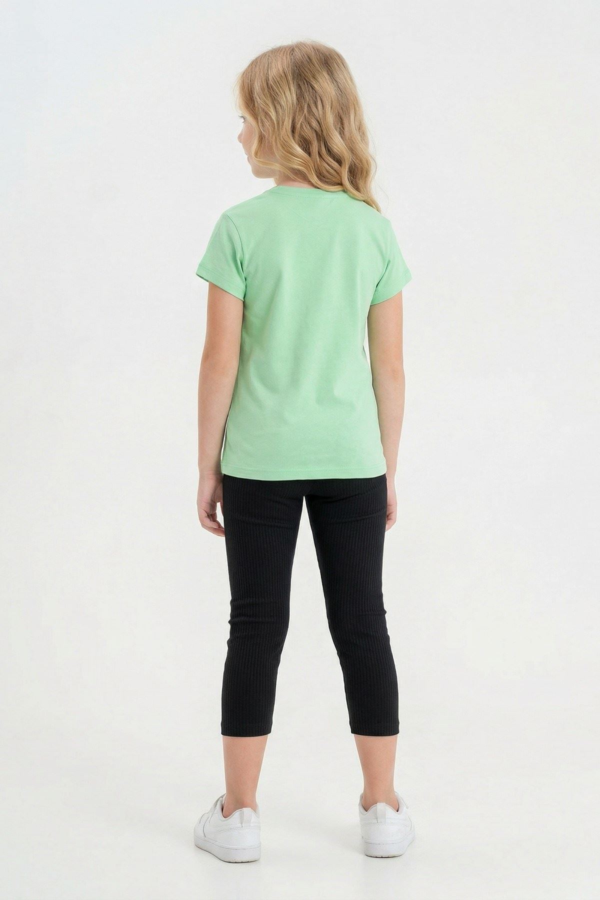 6-9 Yaş Summer Vibes Kız Çocuk Takım-Yeşil