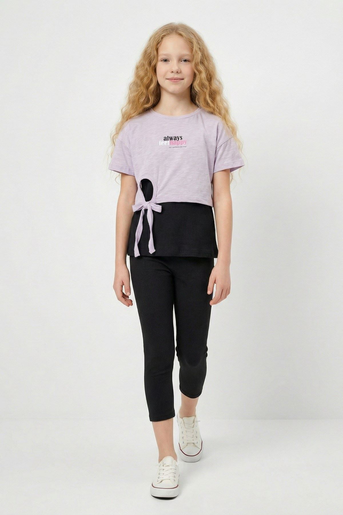 10-13 Yaş Sportive Girls Cooles Kız Çocuk 3'Lü Takım-Lila