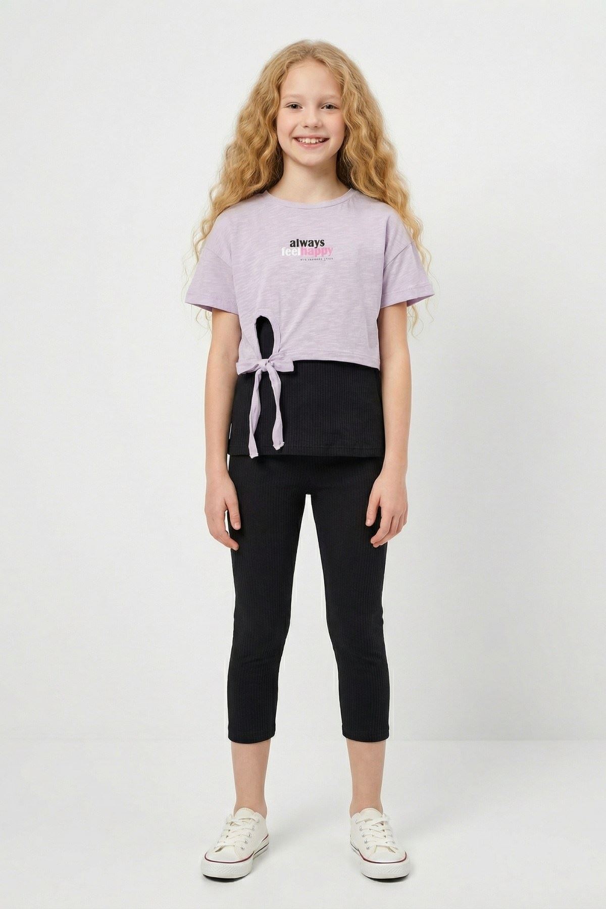 10-13 Yaş Sportive Girls Cooles Kız Çocuk 3'Lü Takım-Lila