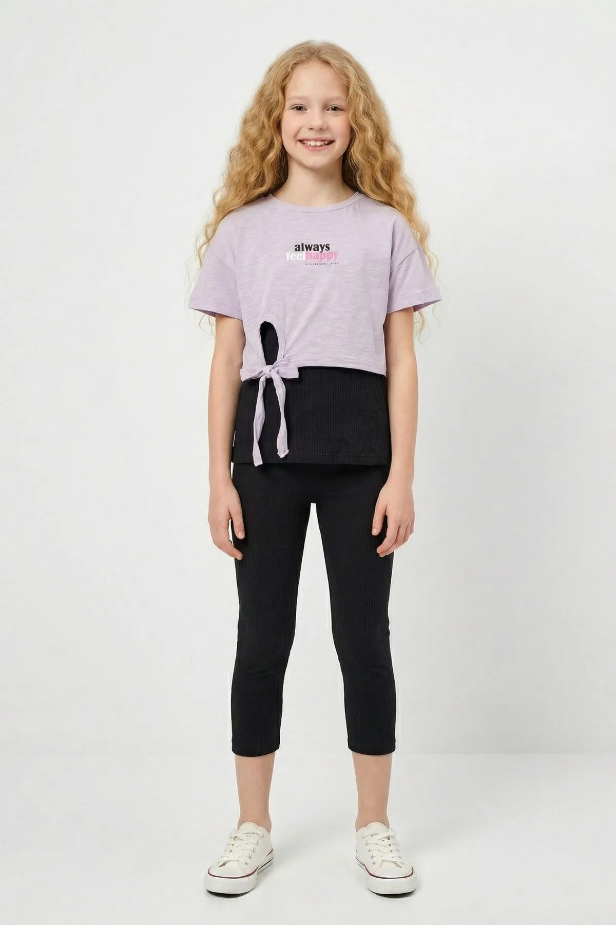 10-13 Yaş Sportive Girls Cooles Kız Çocuk 3'Lü Takım-Lila