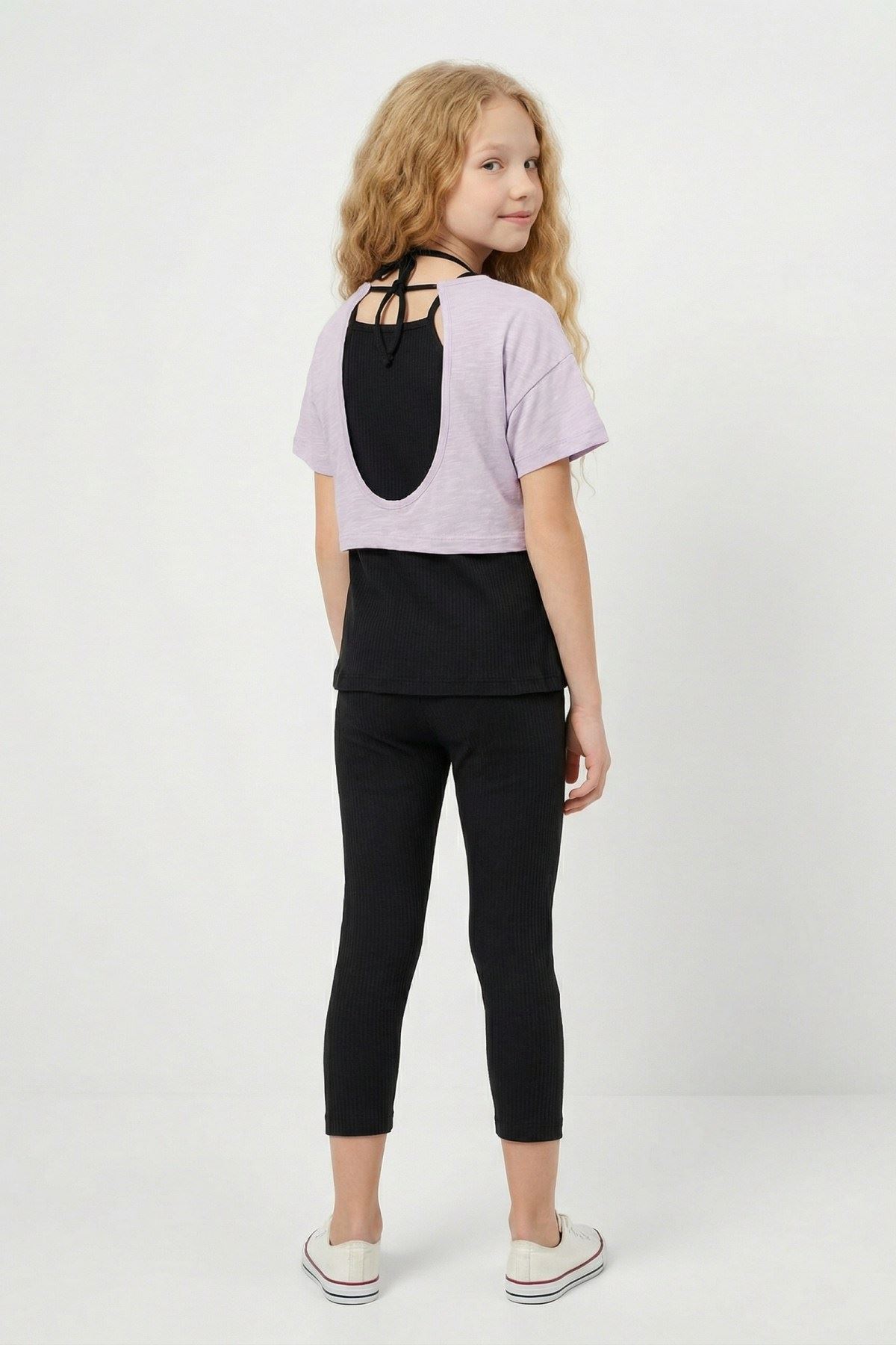 10-13 Yaş Sportive Girls Cooles Kız Çocuk 3'Lü Takım-Lila