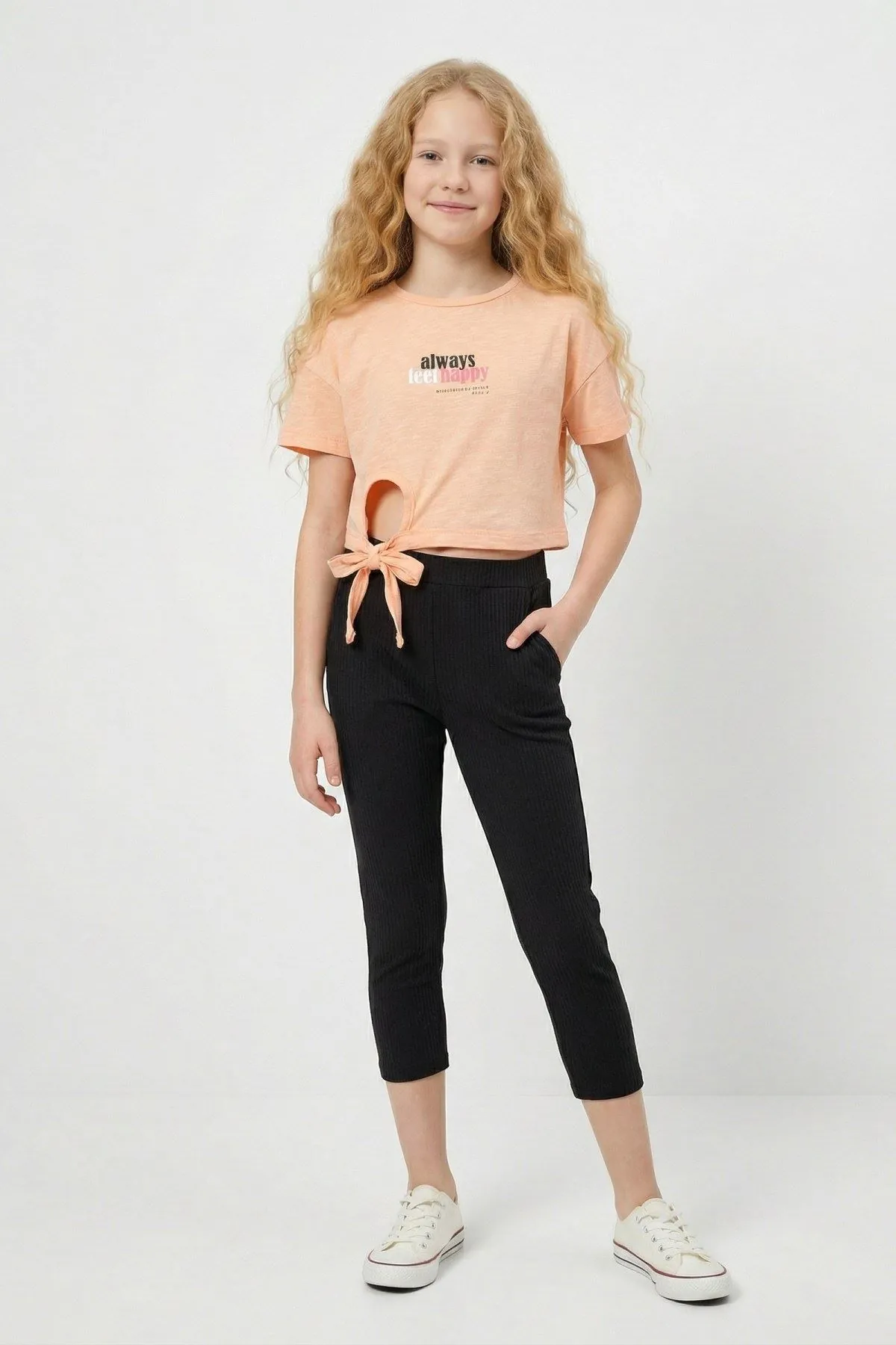 10-13 Yaş Sportive Girls Cooles Kız Çocuk 3'Lü Takım-Oranj