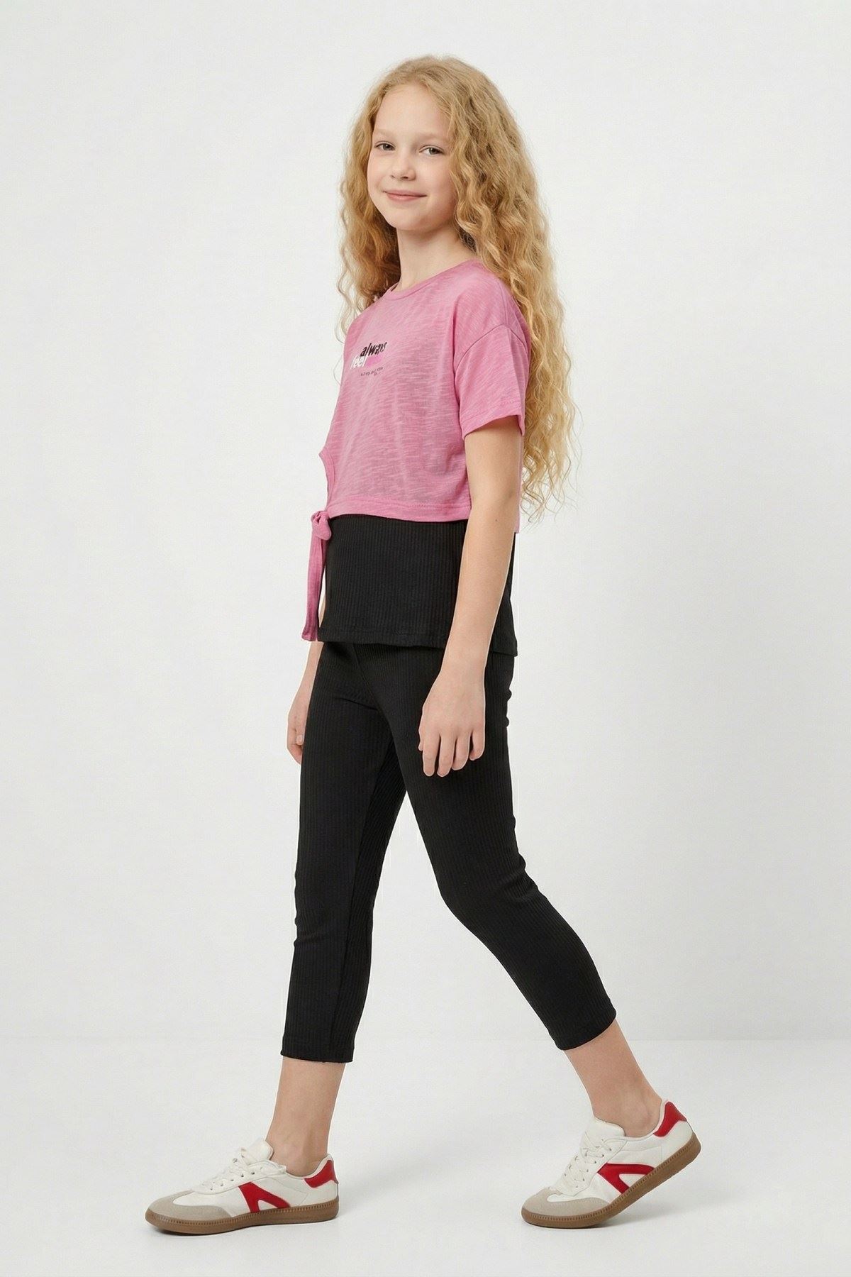 10-13 Yaş Sportive Girls Cooles Kız Çocuk 3'Lü Takım-Pembe