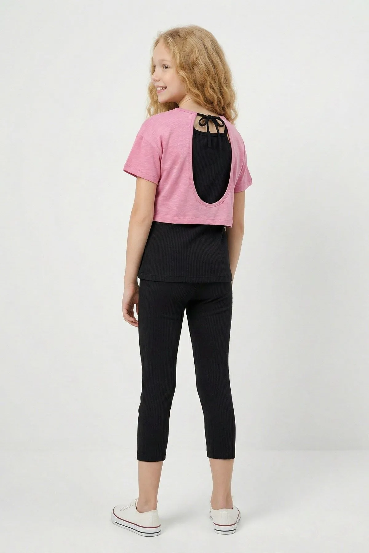 10-13 Yaş Sportive Girls Cooles Kız Çocuk 3'Lü Takım-Pembe