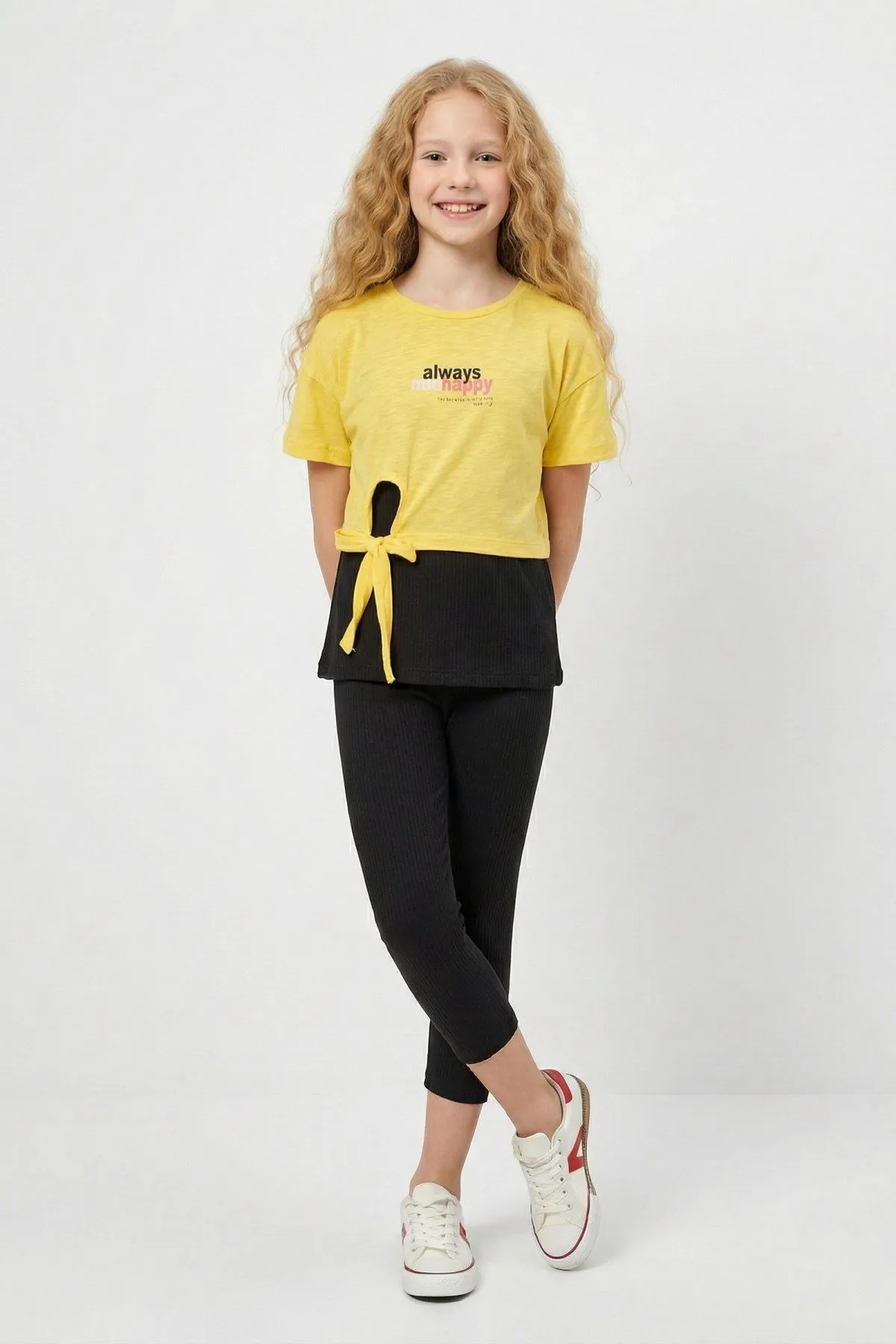 10-13 Yaş Sportive Girls Cooles Kız Çocuk 3'Lü Takım-Sarı